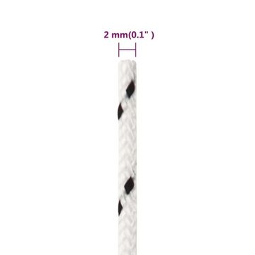 vidaXL Bootsseil Geflochten Weiß 2 mmx500 m Polyester Seil (1-tlg)