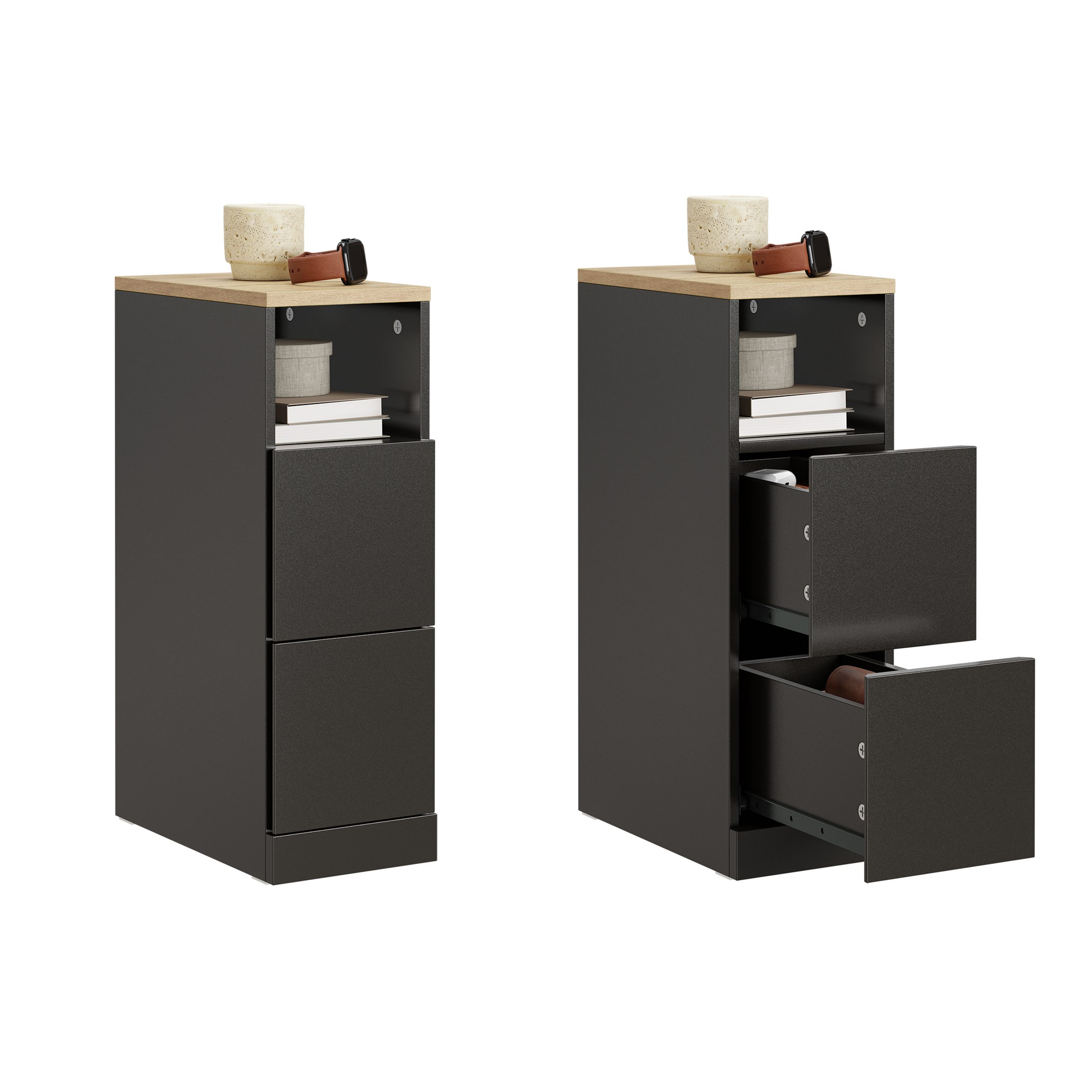 Nachttisch FBT149, Nachtschrank Beistelltisch Nachtkommode Couchtisch, Holz
