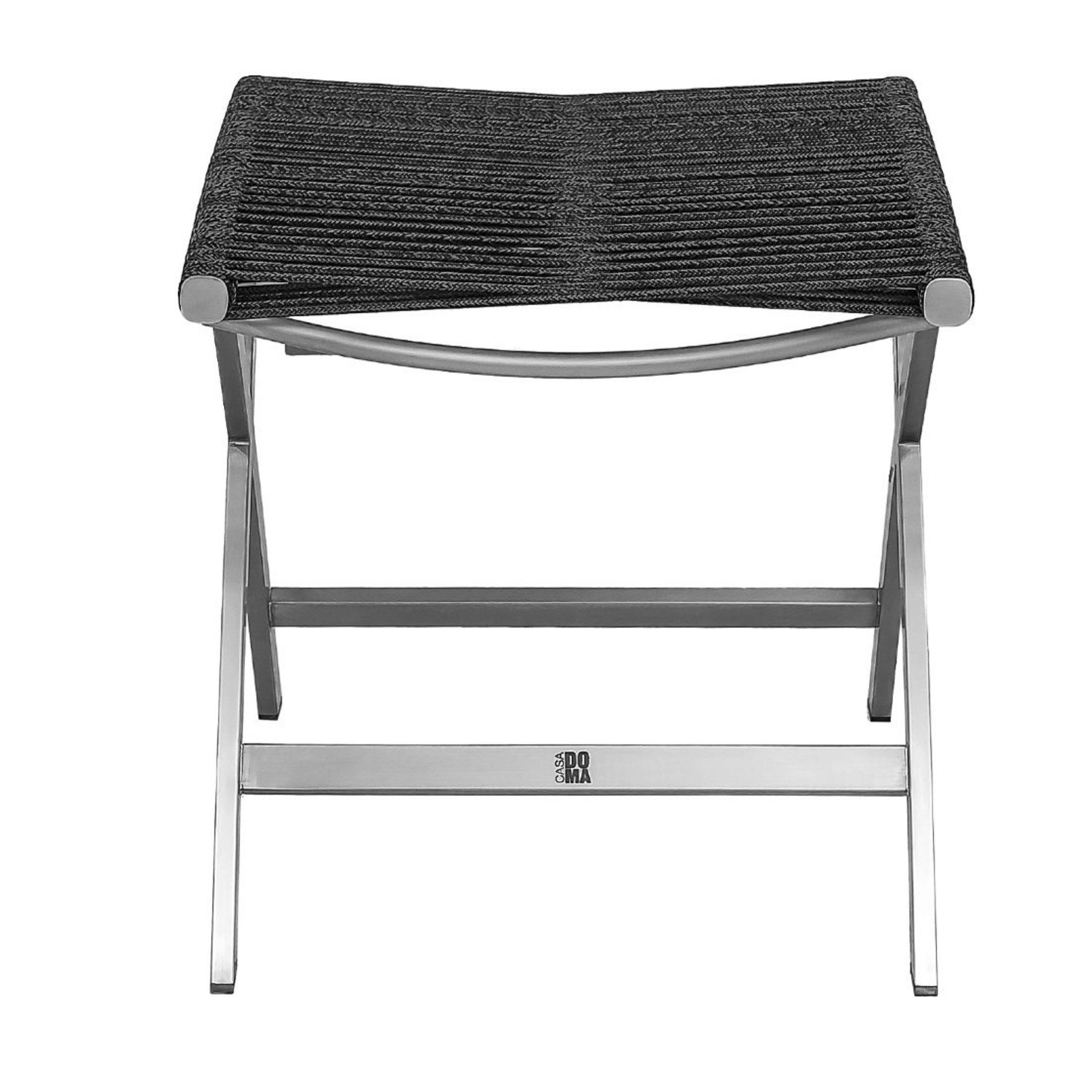 CASA DOMA Gartenlounge-Hocker Mineo, Gartenhocker, Fußhocker, Edelstahl gebürstet, Rope