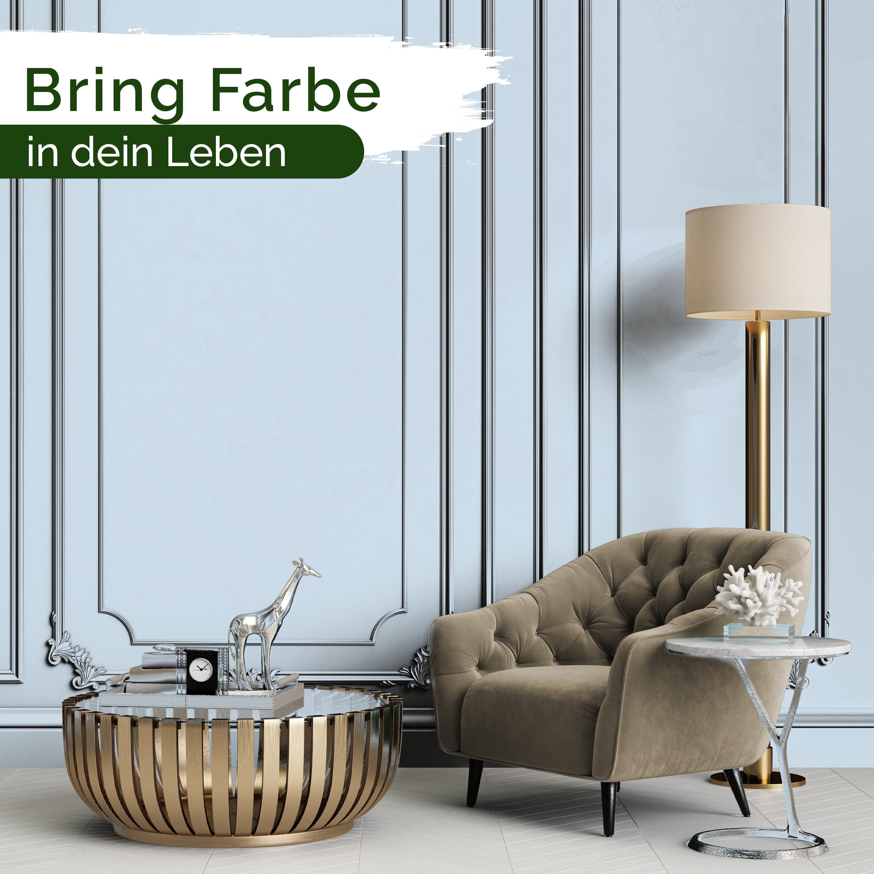 Veluxis Wandfarbe Veluxis® Wandfarbe Universal, Deckkraft-Klasse 1, Streifenfrei, tropfarm & VOC-frei