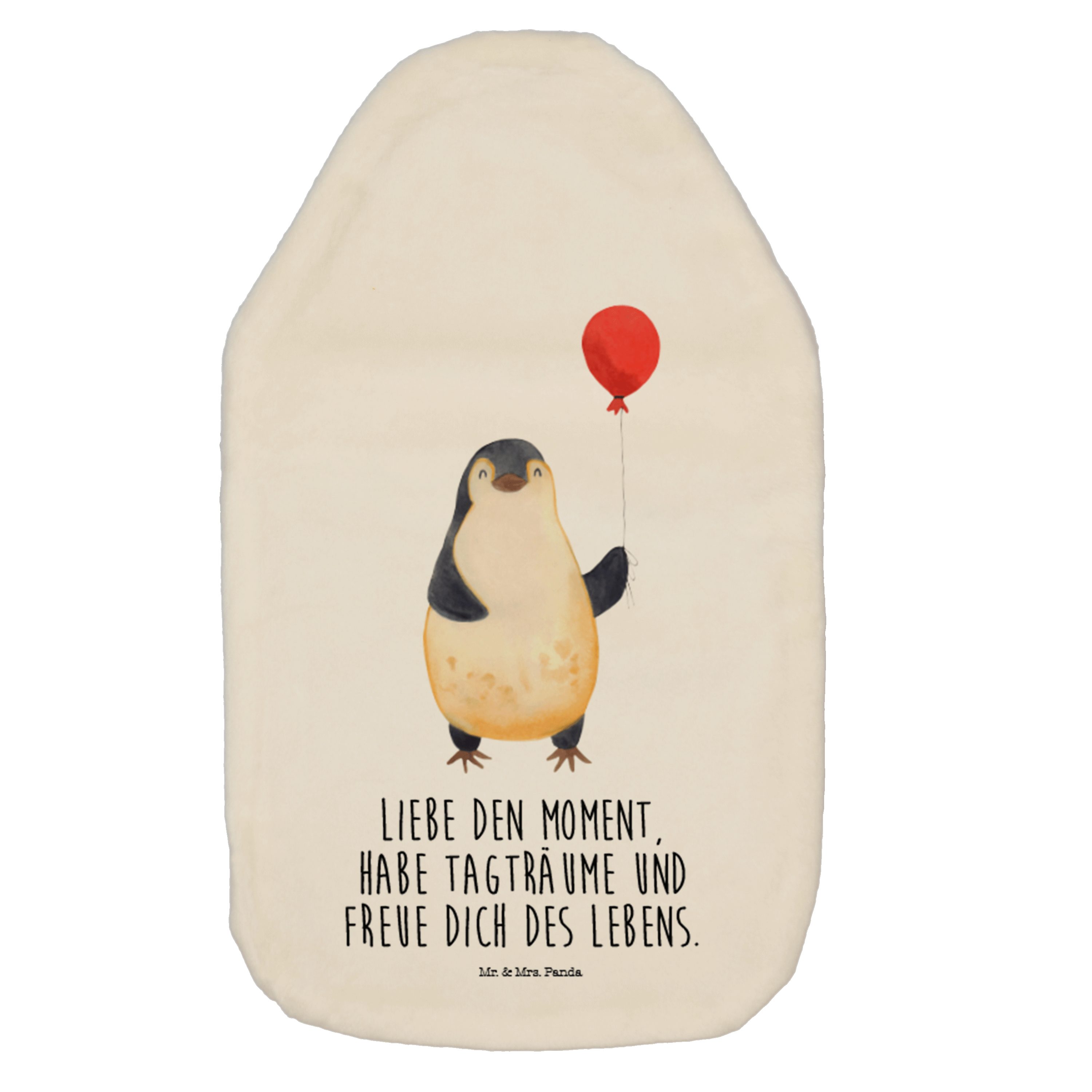 Mr. & Mrs. Panda Wärmflasche Pinguin Luftballon - Weiß - Geschenk,  Wärmekissen, Kinderwärmflasche, (1-tlg)