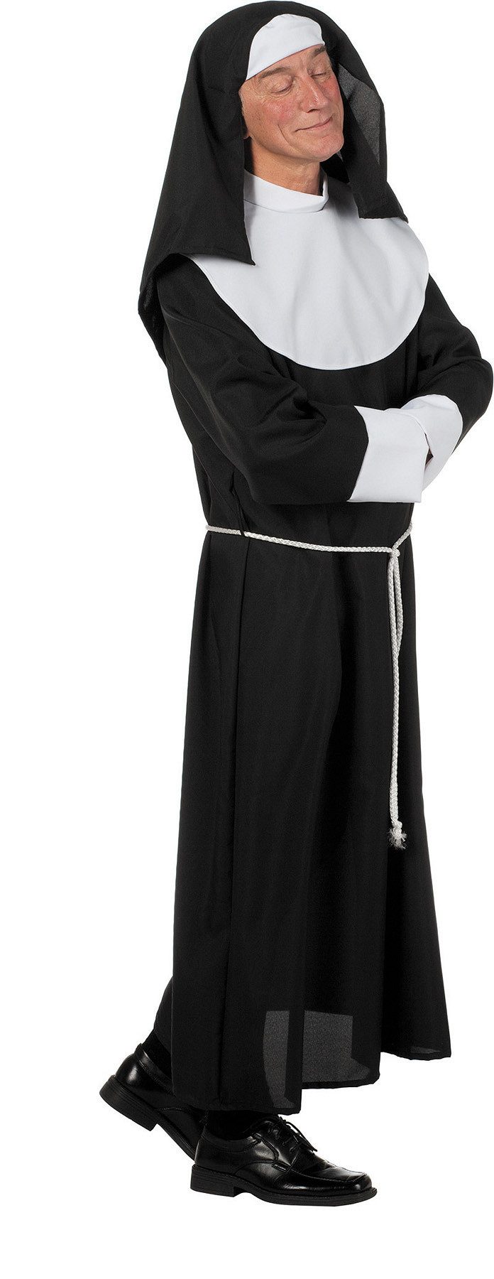 Kostüm Nonne Kostüm für Herren 3-tlg., Schwarz Weiß - Sp