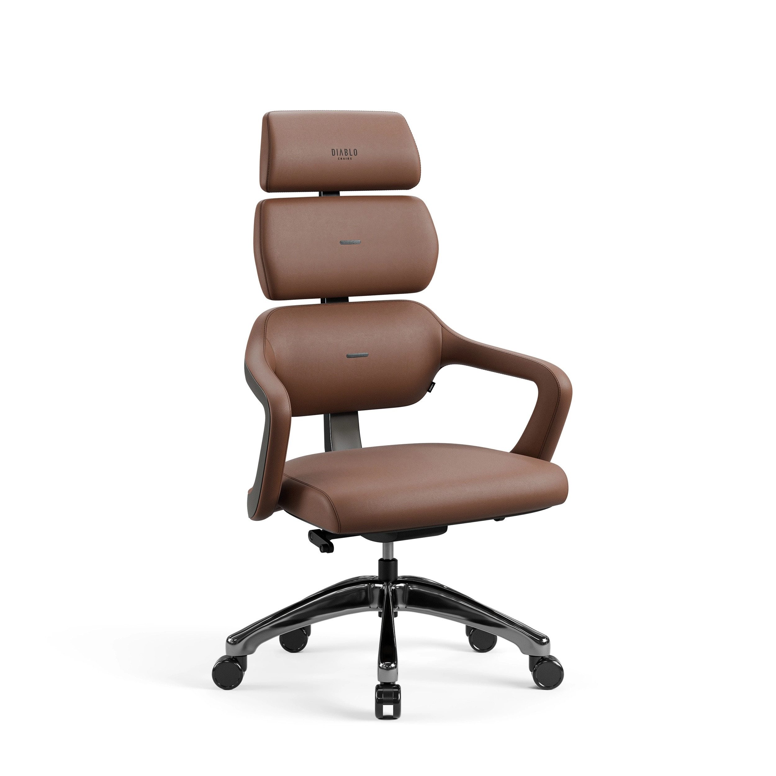 DIABLO CHAIRS Chefsessel V-Modular Öko-Leder ergonomisch Aluminiumbase 136kg (Modulare Rückenlehne, 4-Punkt-Verstellung, Öko-Leder, Wippmodus), Modulare Rückenlehne Kopfstütze Wippmechanik 4-Punkt