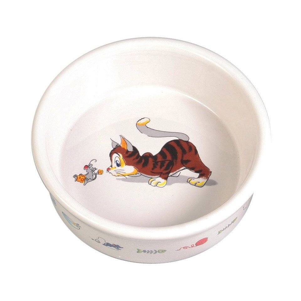 TRIXIE Futternapf Napf mit Katzen/Maus-Motiv, Keramik