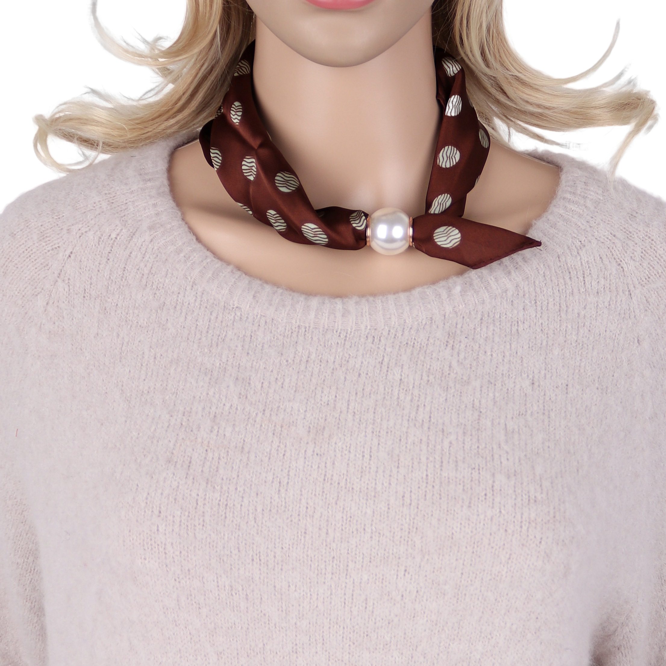 MIRROSI Nickituch Schmales Halstuch mit magnetischem Clip, Damen Halstuch deal für Frühling,Sommer, Herbst