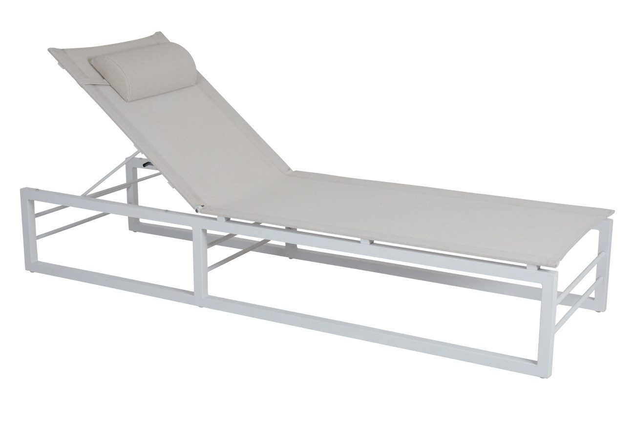 Brafab Gartenliege Vevi aus Aluminium, Weiß