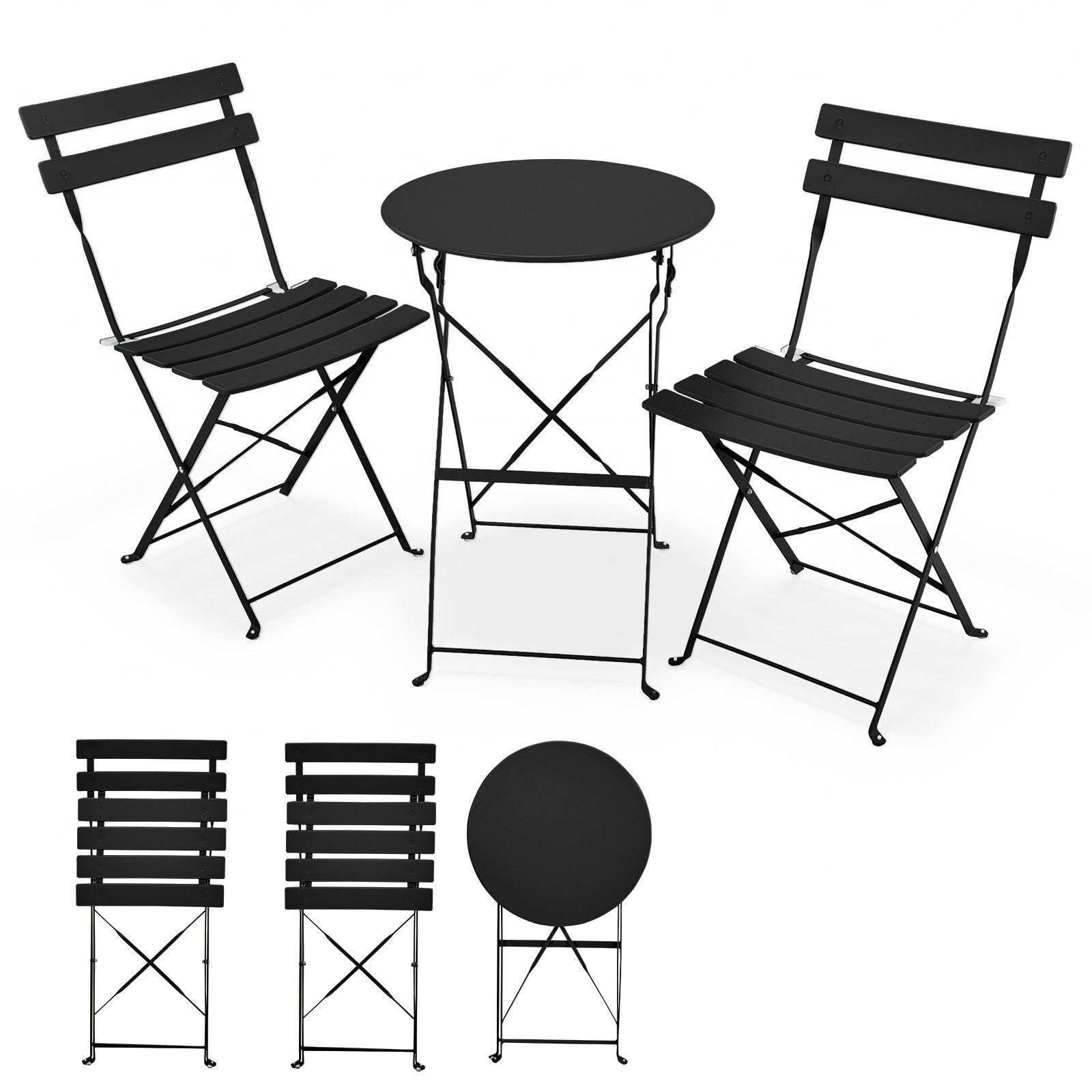 LEADZM Balkonset Klapptisch-Stuhl-Set, Balkonset, Gartenmöbel, Klapptisch-Stuhl-Set