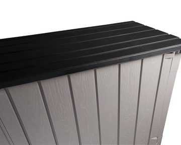 ONDIS24 Garten-Geräteschrank Mülltonnenbox Gartenbox High Storer Light grau anthrazit, BxT: 130,00x76,00 cm, UV- & witterungsbeständig, abschließbar