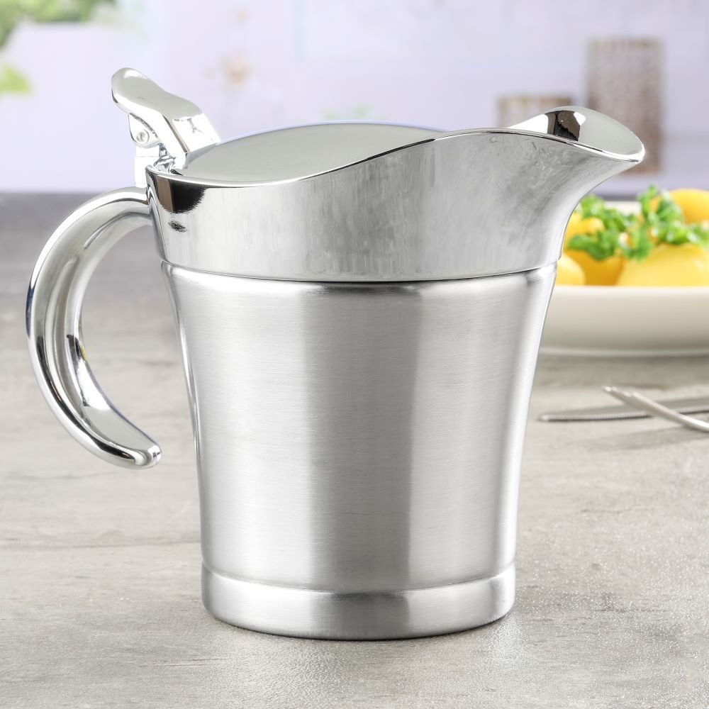 Haushalt International Sauciere Haushalt International Thermo-Sauciere mit praktischer Einhand-Automat, Edelstahl