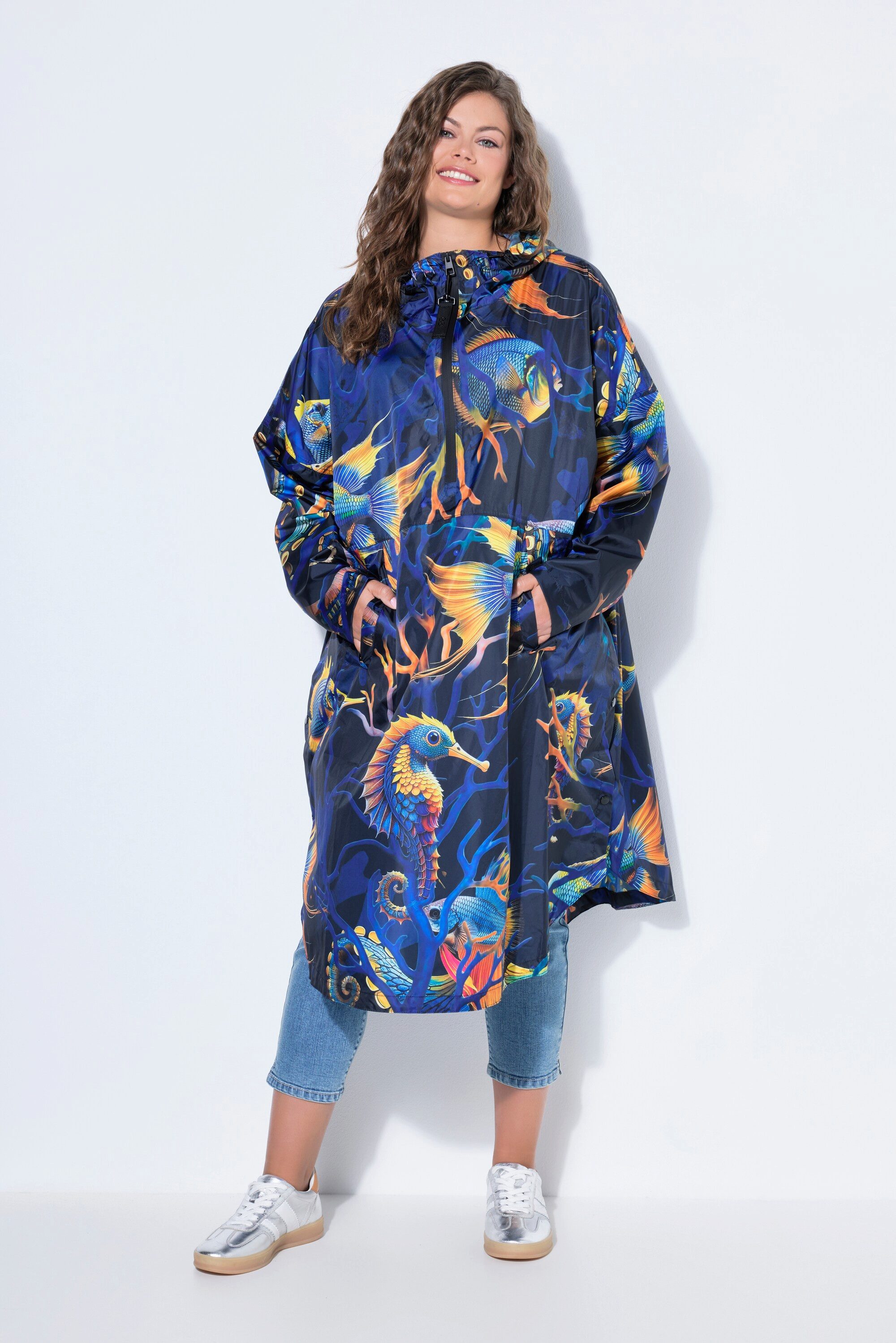 Laurasøn Funktionsjacke Funktions-Regencape Unisex Print Kapuze