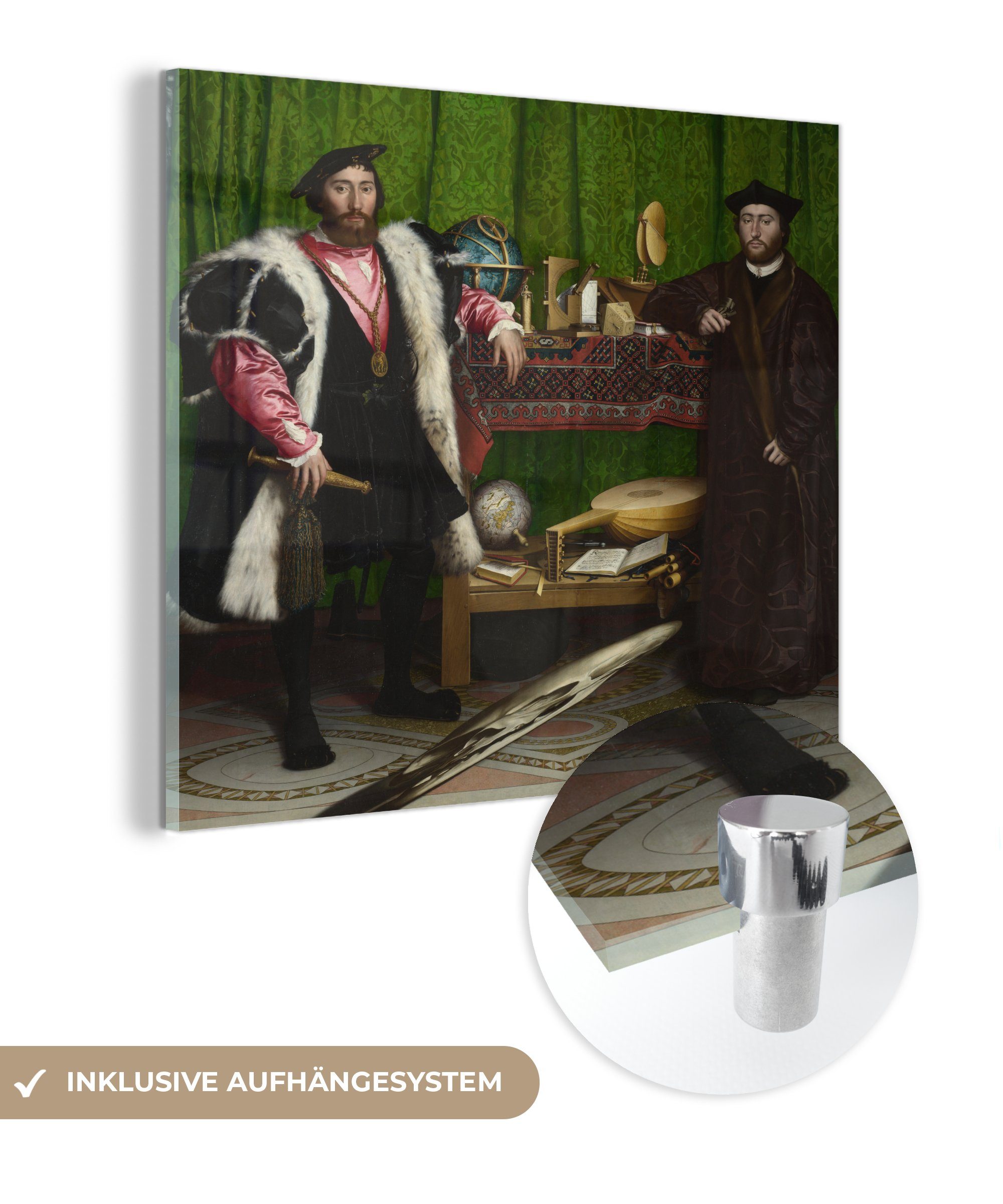 Hans Gesandten Glas - Acrylglasbild Glas Glasbilder - Bilder Holbein, Foto Wanddekoration MuchoWow St), (1 - jungen auf Wandbild - Die auf