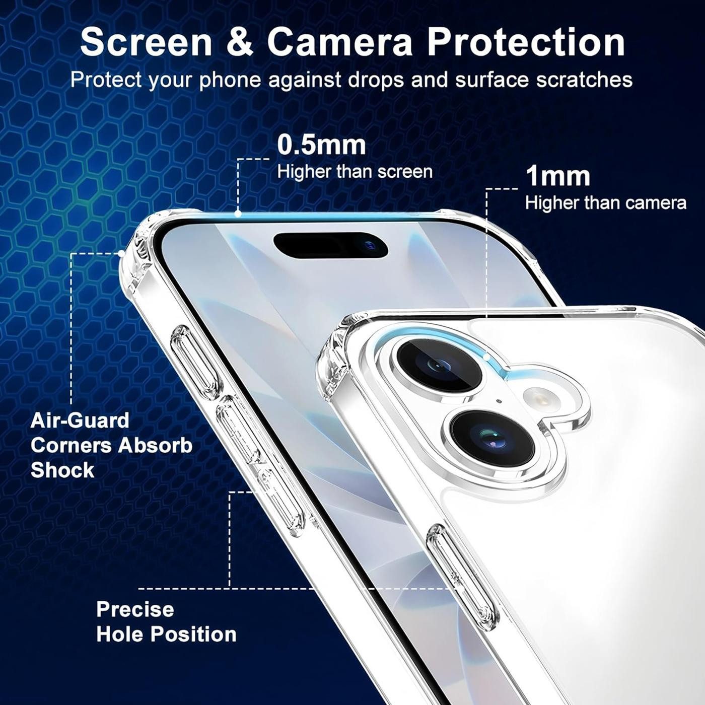 CoolGadget Handyhülle Anti Shock Rugged Case für Apple iPhone 17 6,3 Zoll, Slim Cover Kantenschutz Schutzhülle für iPhone 17 Hülle Transparent – Bild 2 von 5