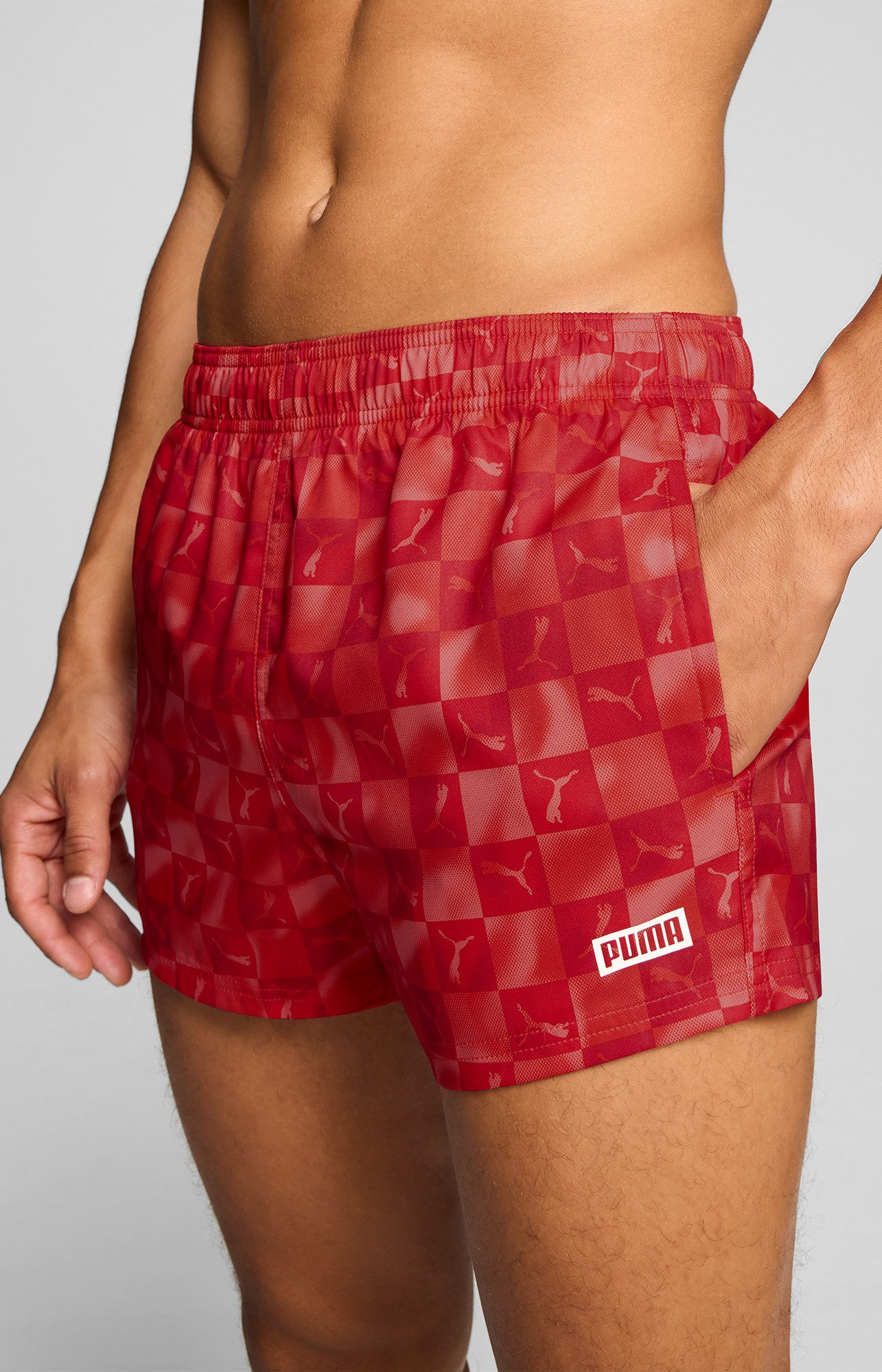 PUMA Badeshorts PUMA SWIM MEN PRINTED CAT SHORT SHORTS mit Gummizug und seitlichen Taschen