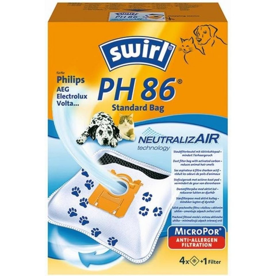 Swirl Staubsaugerbeutel PH 86 NeutralizAir - Staubsaugerbeutel - weiß,  Reduziert allergenen Feinstaub