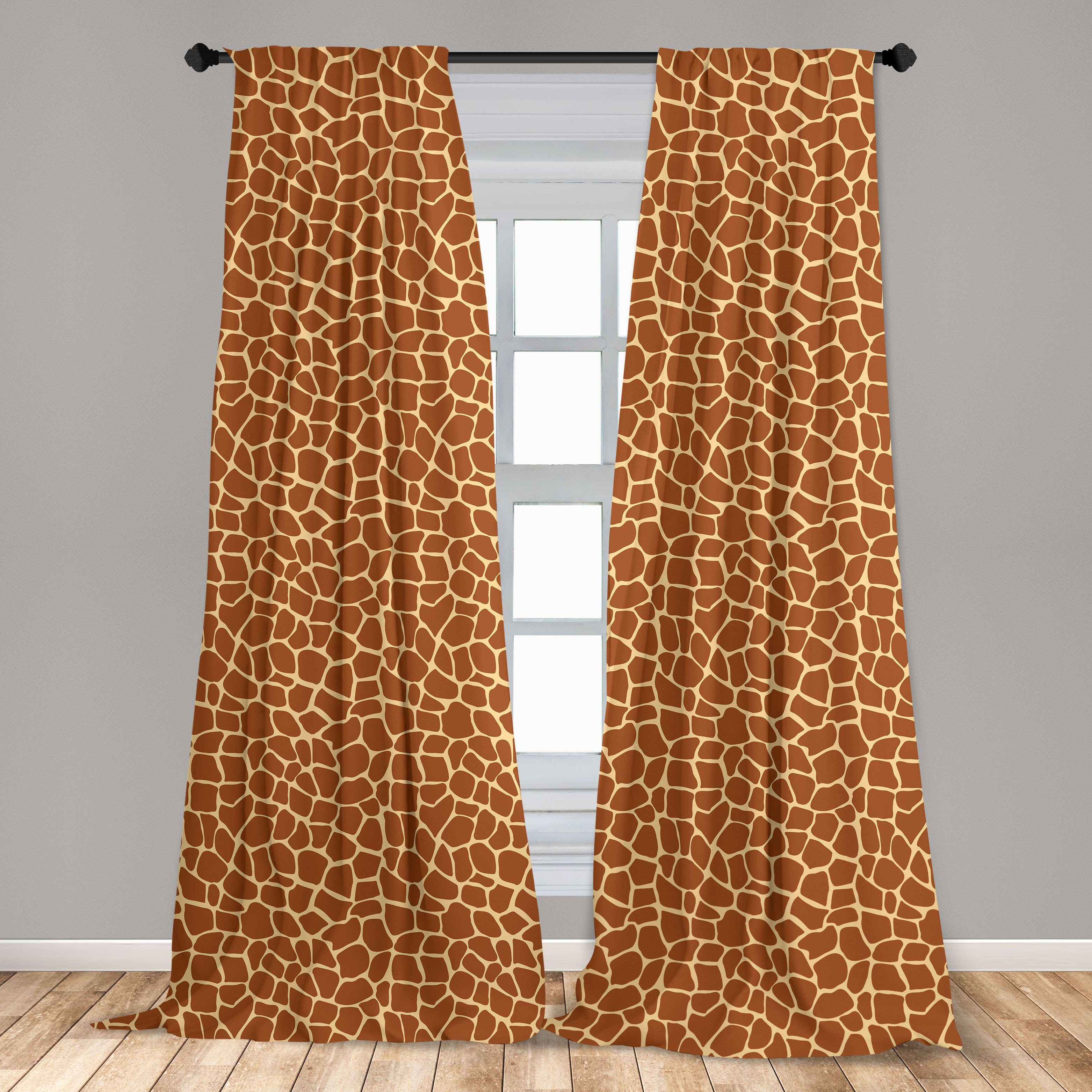 Schlafzimmer Giraffe Dekor, Abakuhaus, für Microfaser, Gardine Vorhang Wohnzimmer Giraffe-Haut-Druck