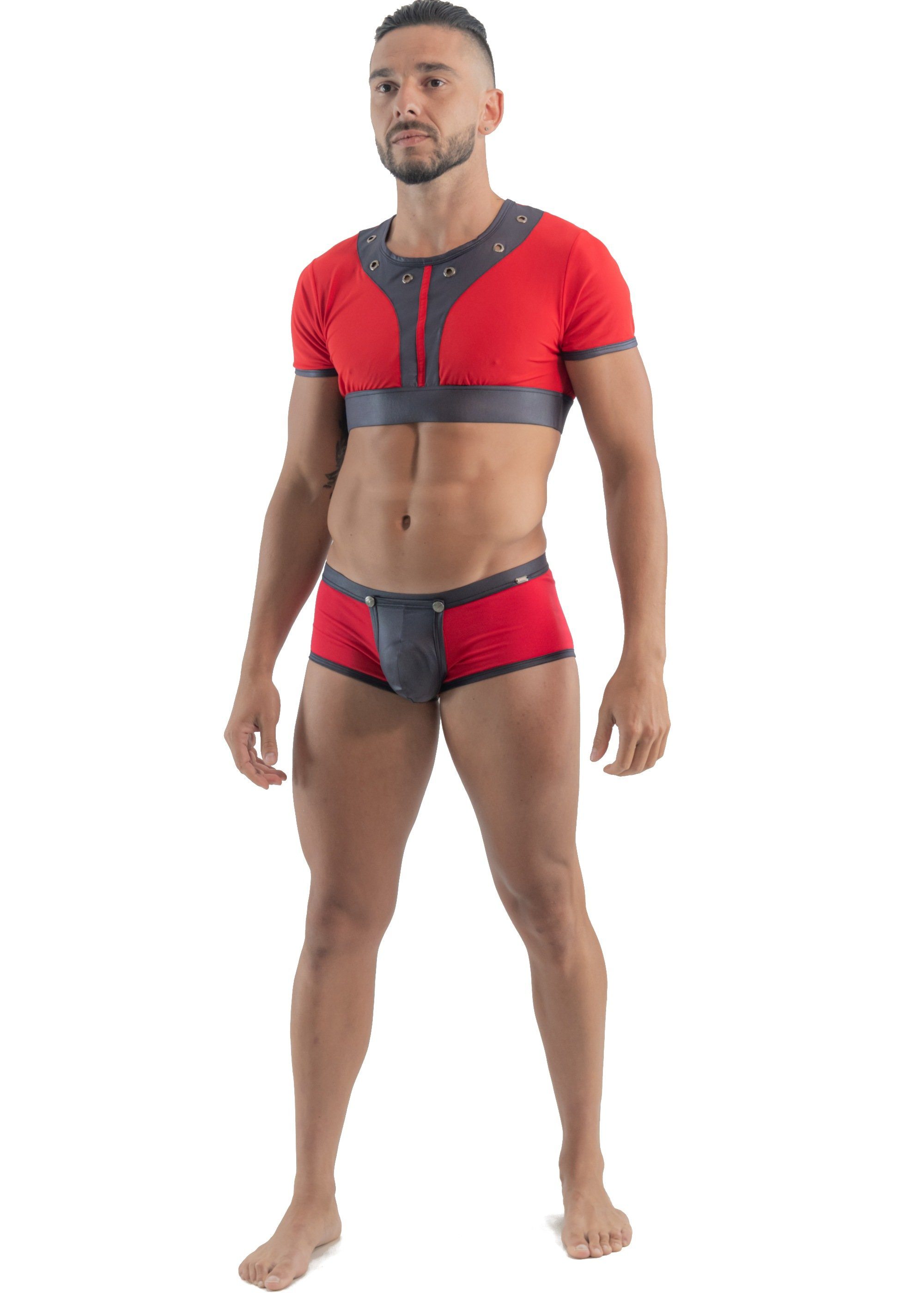 Geronimo Muscleshirt Erotic Mission mit Bolero Red Nieten