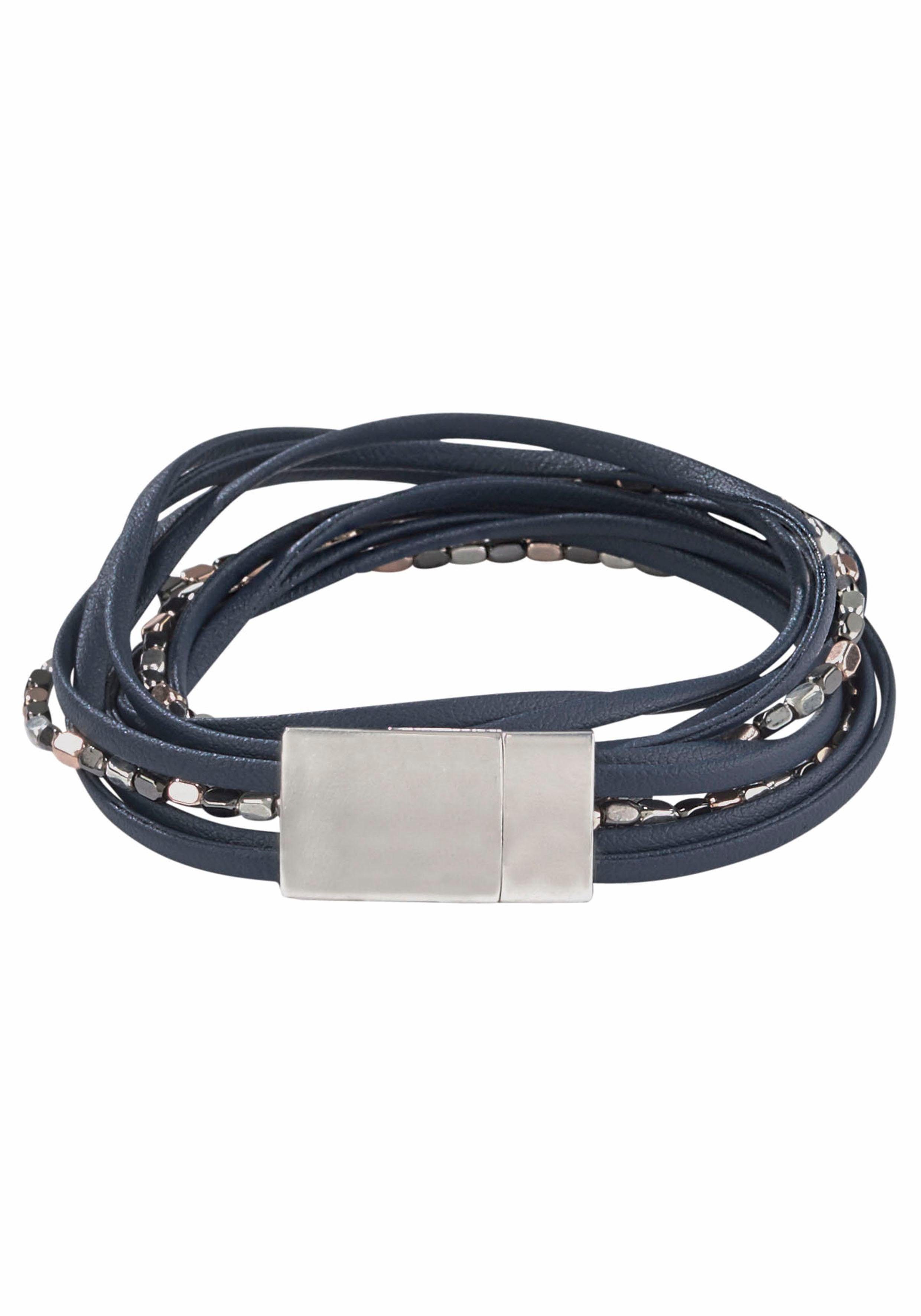 Firetti Wickelarmband mehrreihig, mit Elementen aus Metall