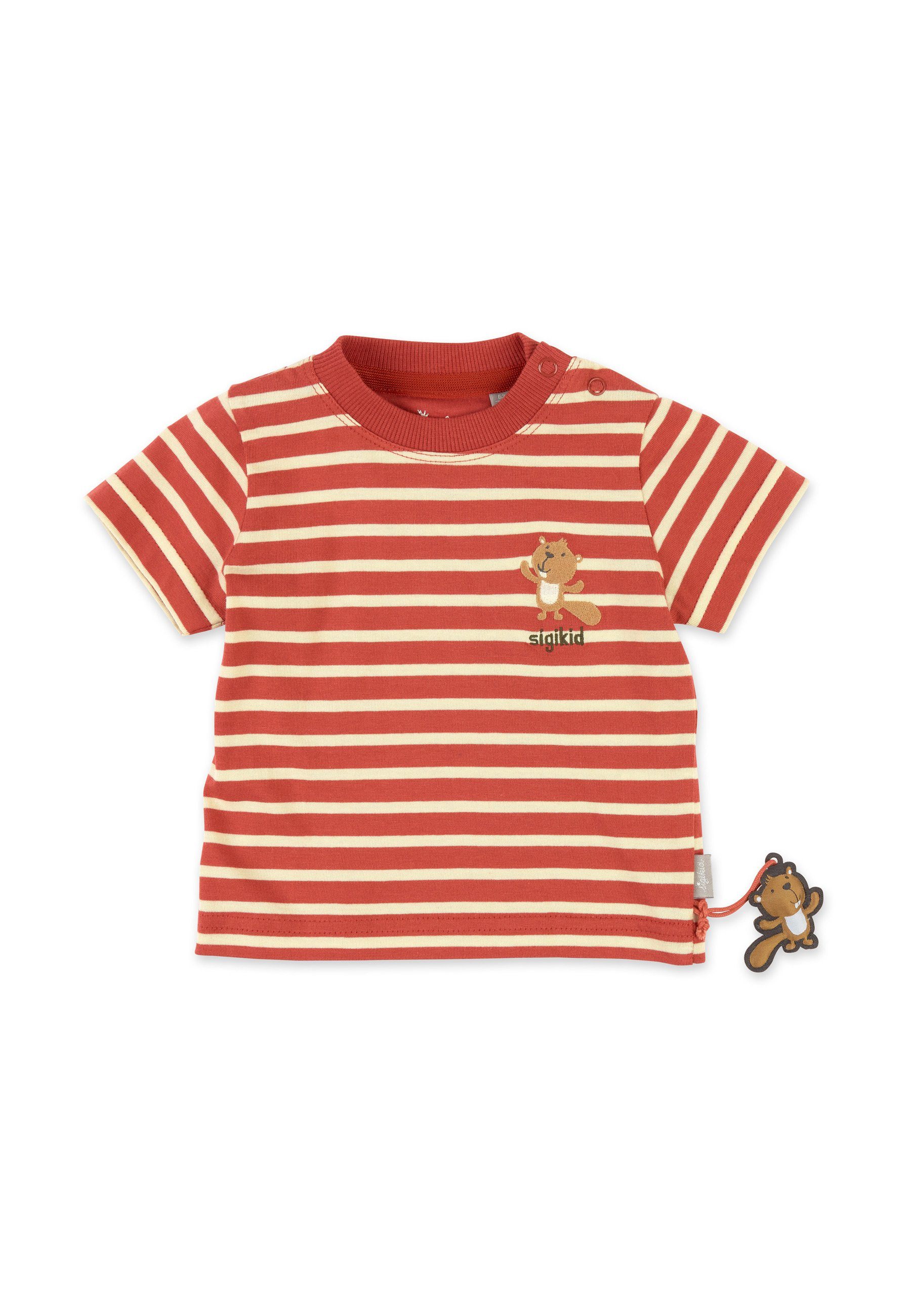 Sigikid T-Shirt Baby Shirt T-Shirt (1-tlg) rot gestreift