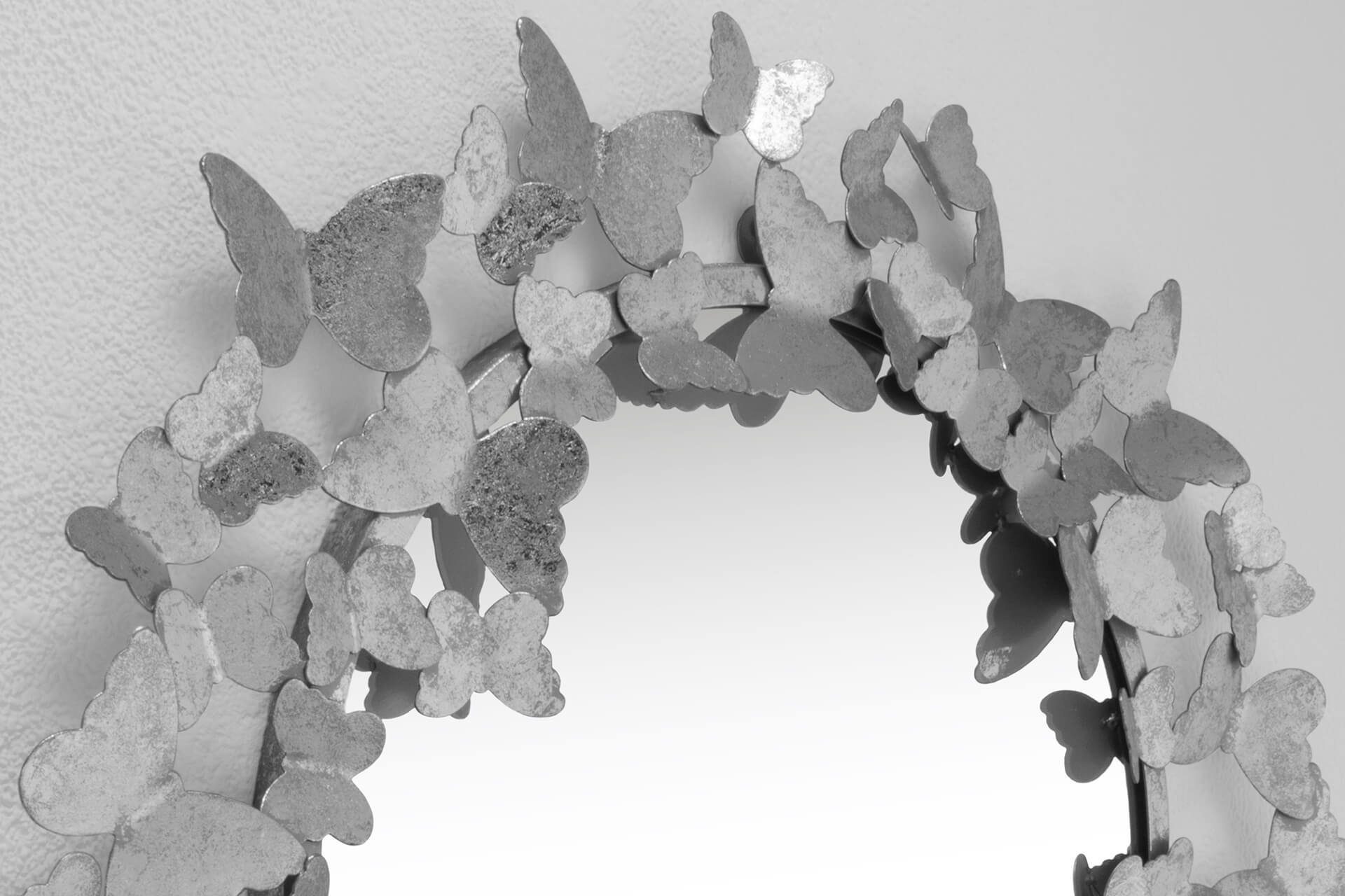 KUNSTLOFT Wandspiegel Schmetterlingsflug cm, 63x63x4 handgefertigter aus Metall Deko-Spiegel