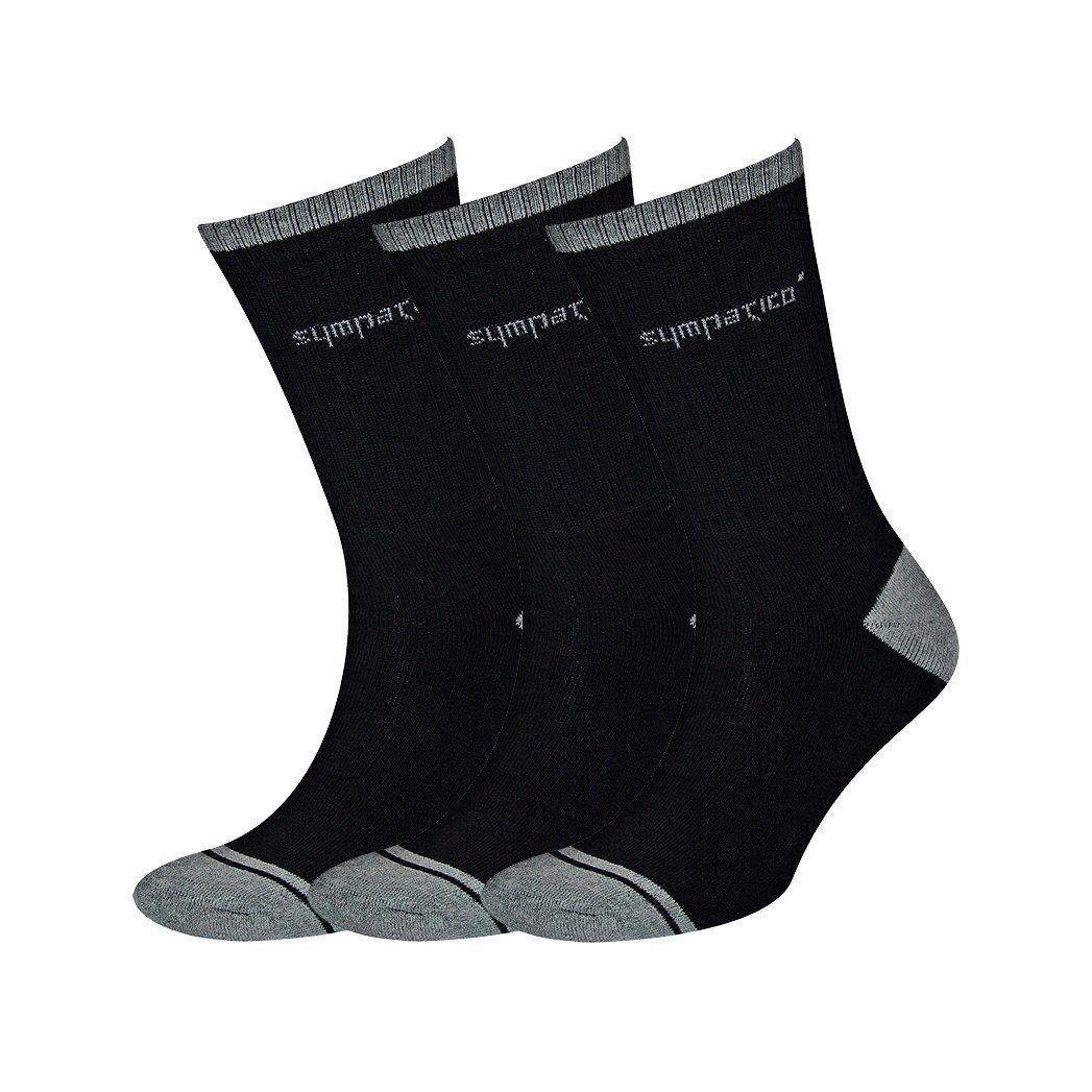 Sympatico Tennissocken Crew (Baumwolle) schwarz - 3 Paar günstig online kaufen