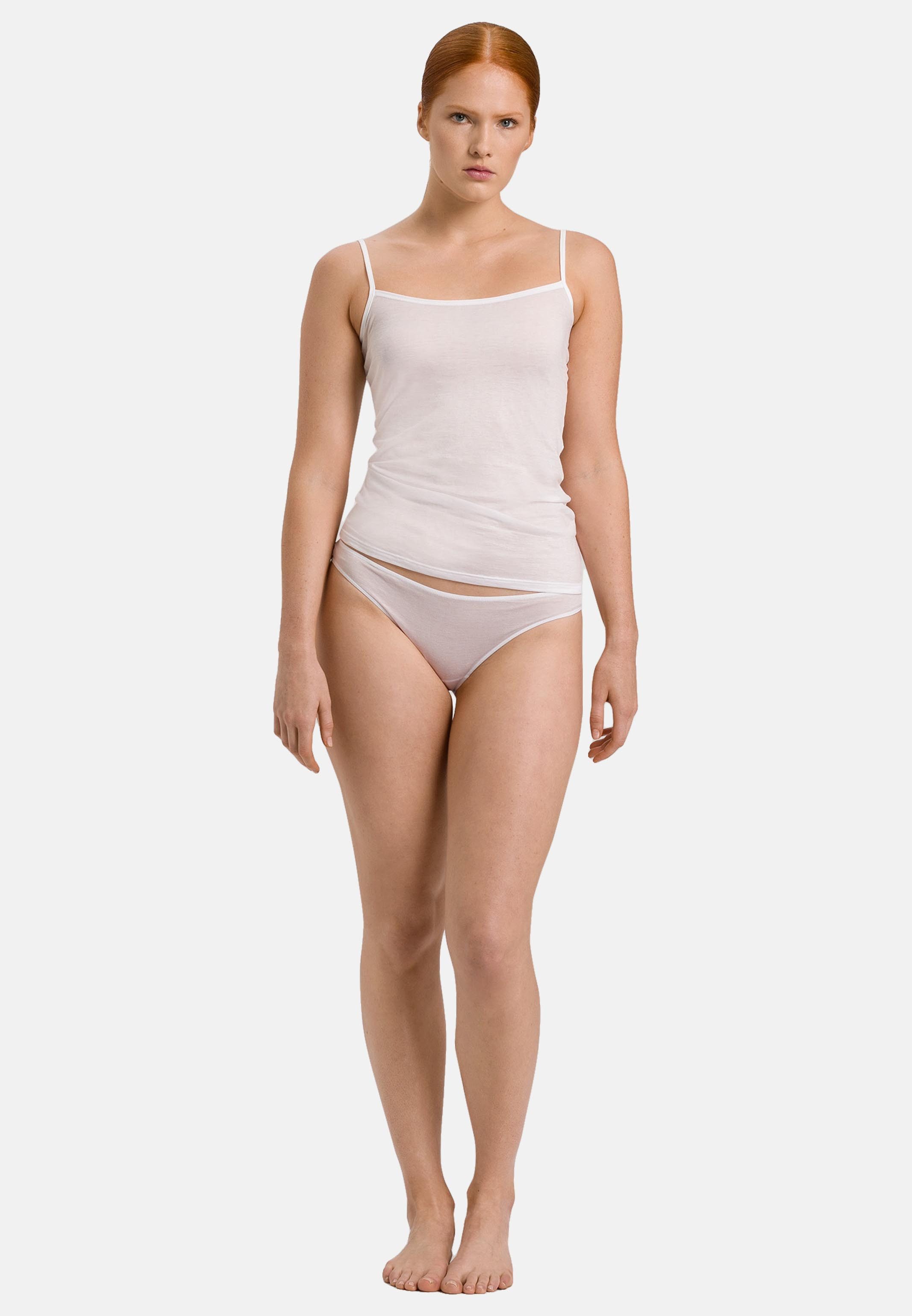 Hanro Unterhemd Ultralight (1-St) Spaghetti Top - Baumwolle - Atmungsaktiv - Aus weichem Baumwoll-Jersey