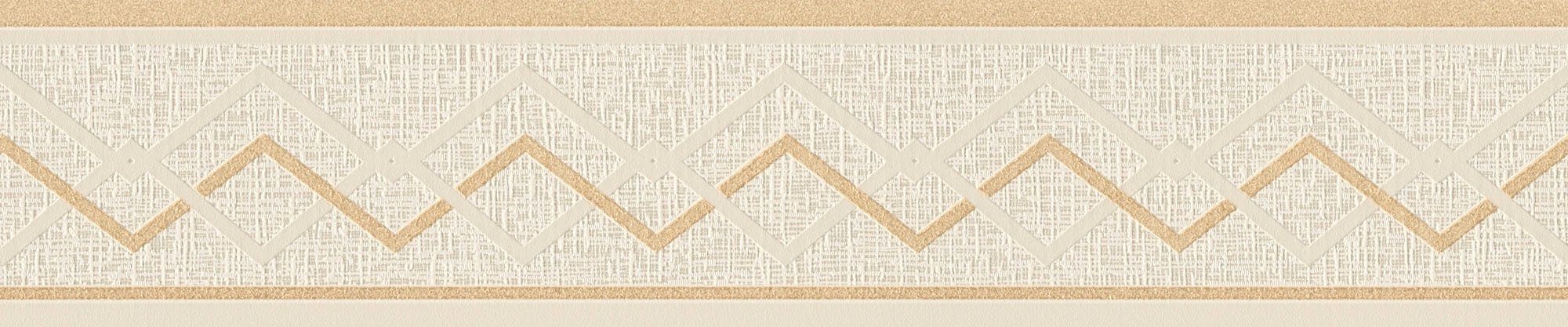 A.S. Création Bordüre Only Borders 11, leicht strukturiert, Motiv, geometrisch, grafisch, Tapete Bordüre Geometrisch Metallic Borte Wohnzimmer Schlafzimmer Büro