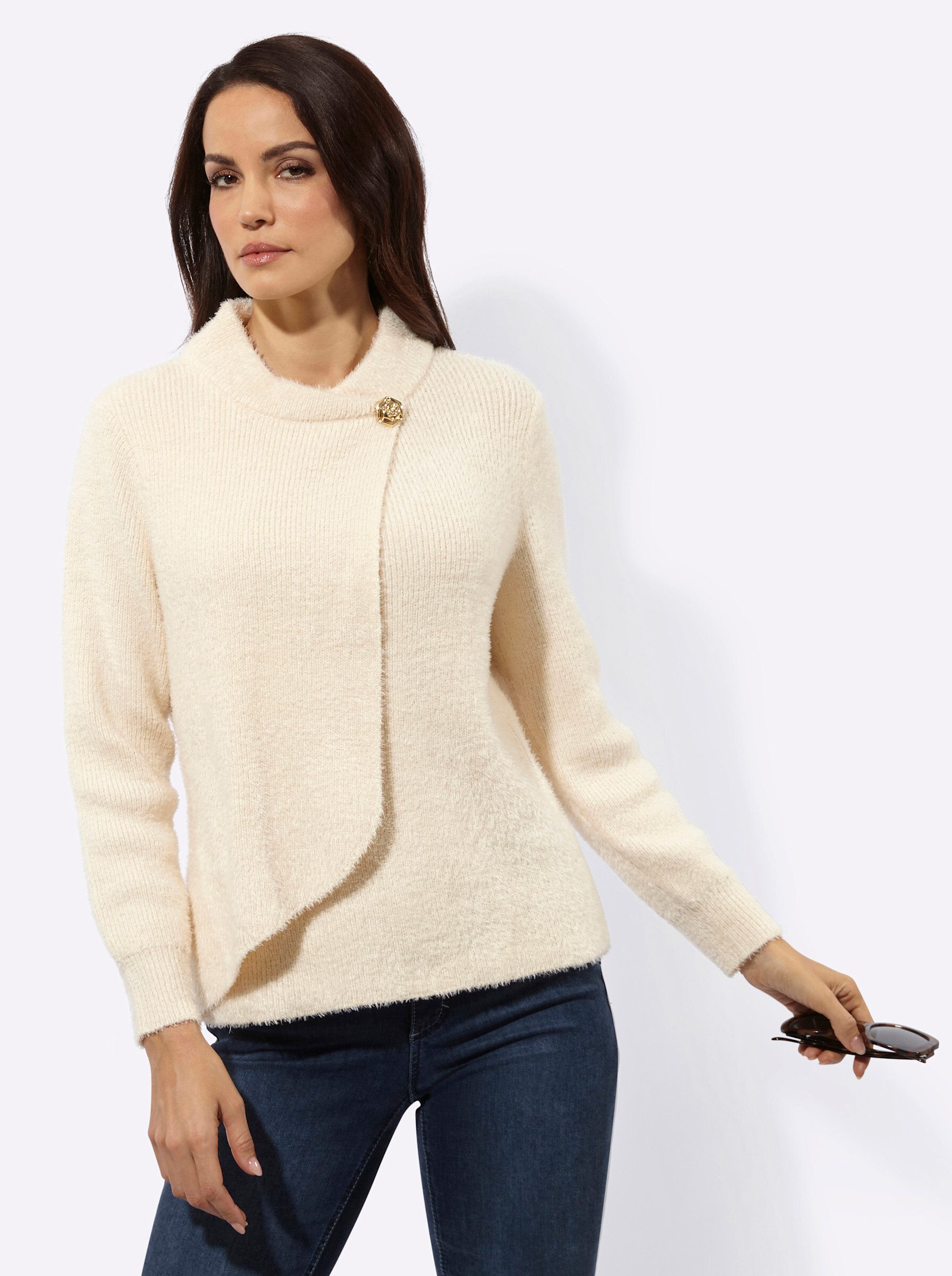 creation L Strickpullover Stehkragen-Pullover Langarm