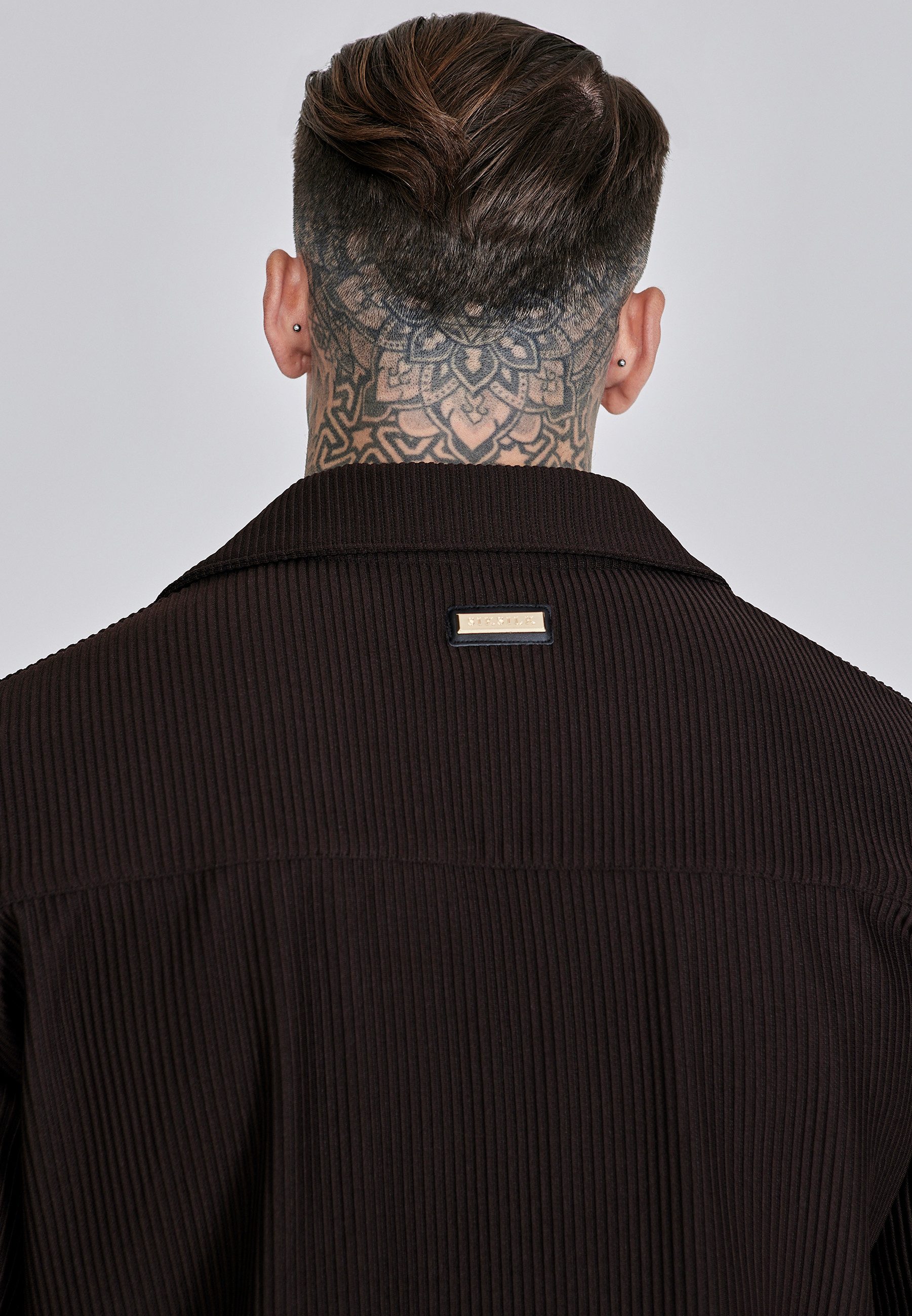 Siksilk Langarmshirt SikSilk Herren Geripptes Smart Hemd
