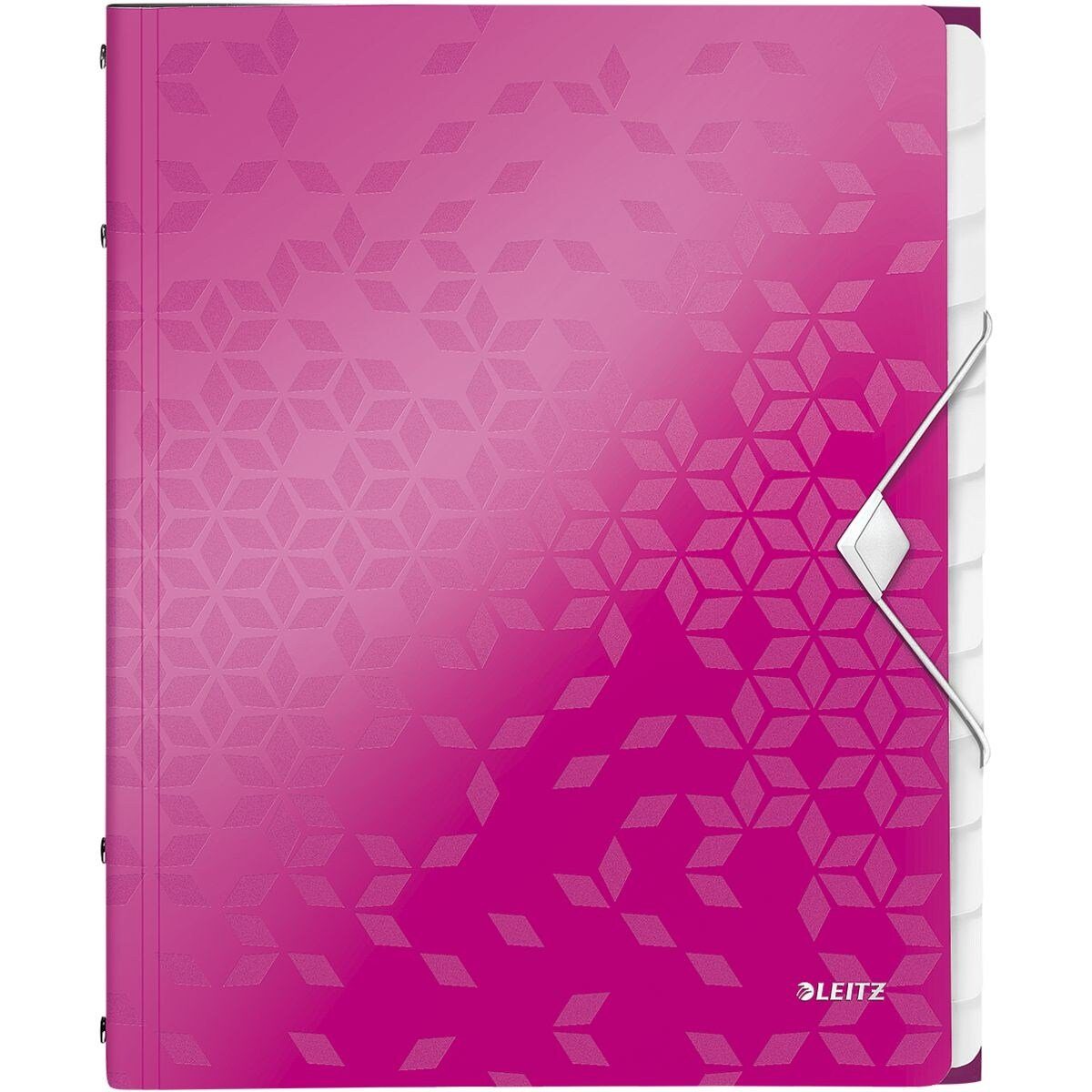 Ordnungsmappe Fächern, 12 A4 mit pink Organisationsmappe 4634, LEITZ WOW metallic