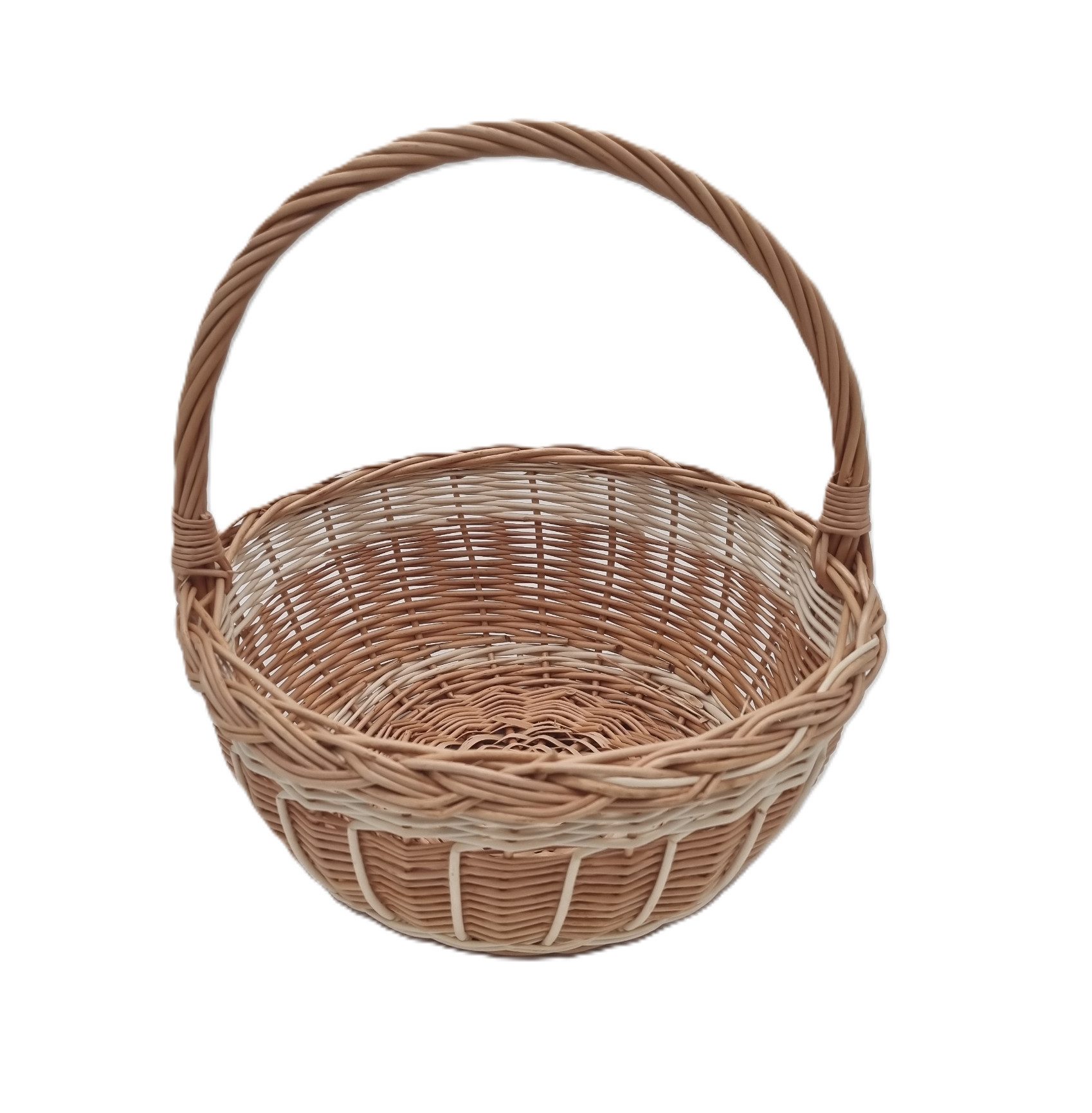 natuleo by pokuc Dekokorb Korb aus Weide rund weiß 27x29 cm