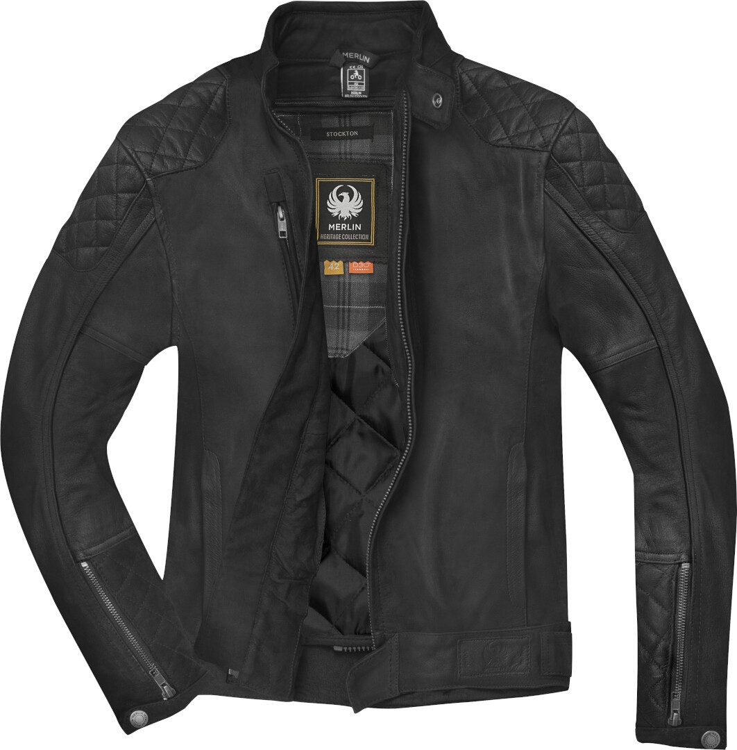 Merlin Motorradjacke Stockton Motorrad Lederjacke herausnehmbares Innenfutter