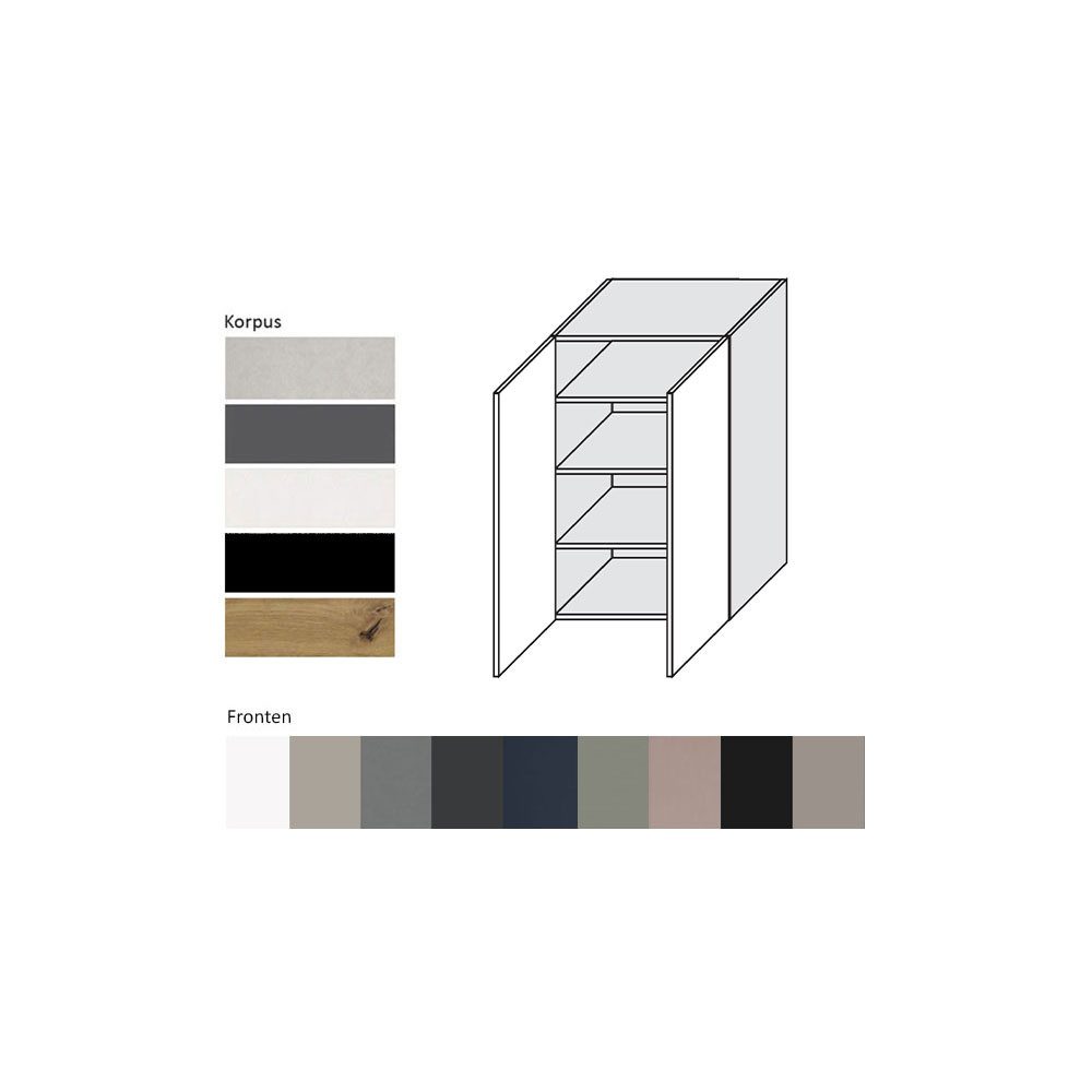 Feldmann-Wohnen Klapphängeschrank Bonn (W4/60, 2-türig, 3 Einlegeböden, 1-St., moderne Optik, MDF Fronten) Eiche Artisan / rosé kupfer matt