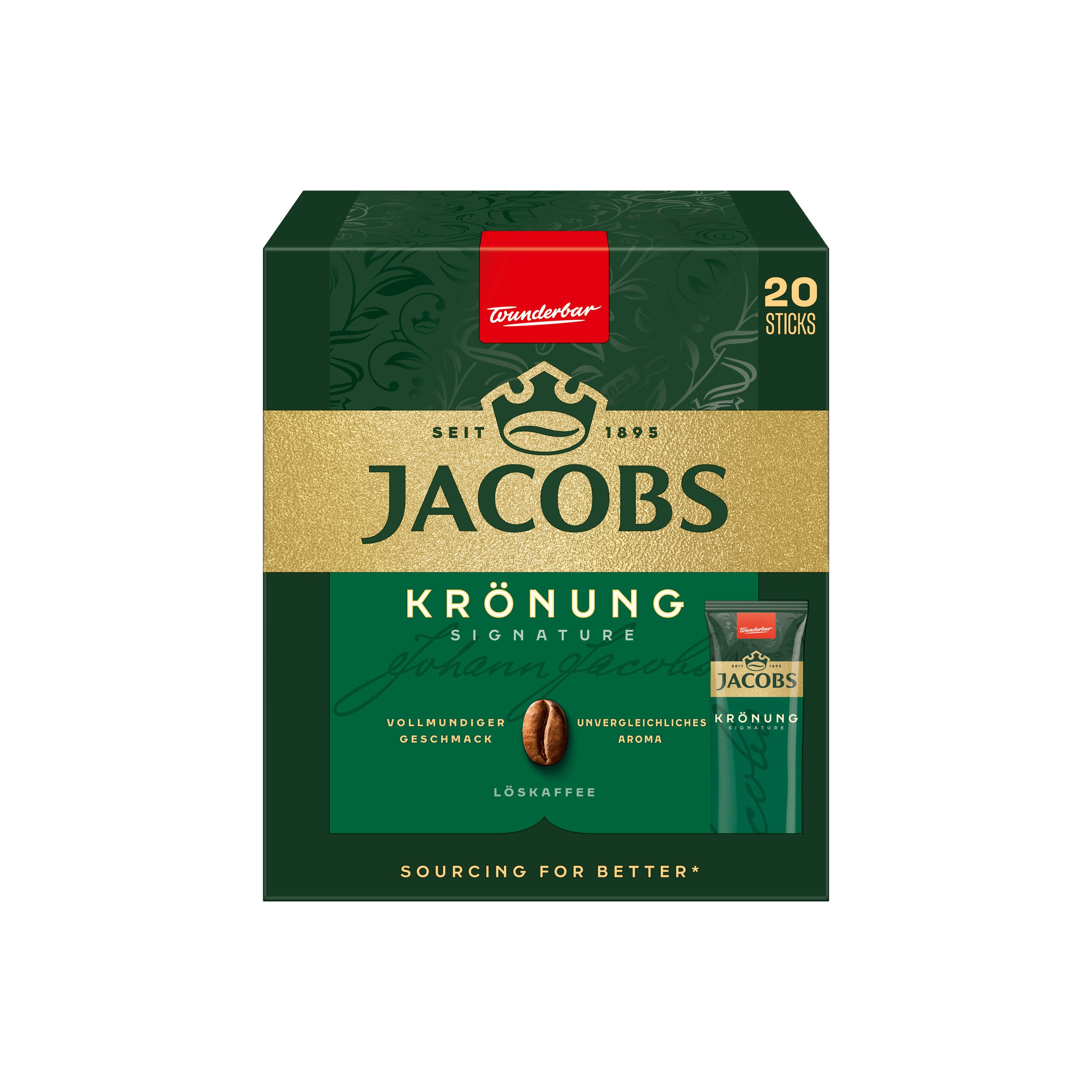 JACOBS Kaffee Löskaffee Typ Krönung 12 x 20 Getränke Sticks, (Packung, 12er Pack)