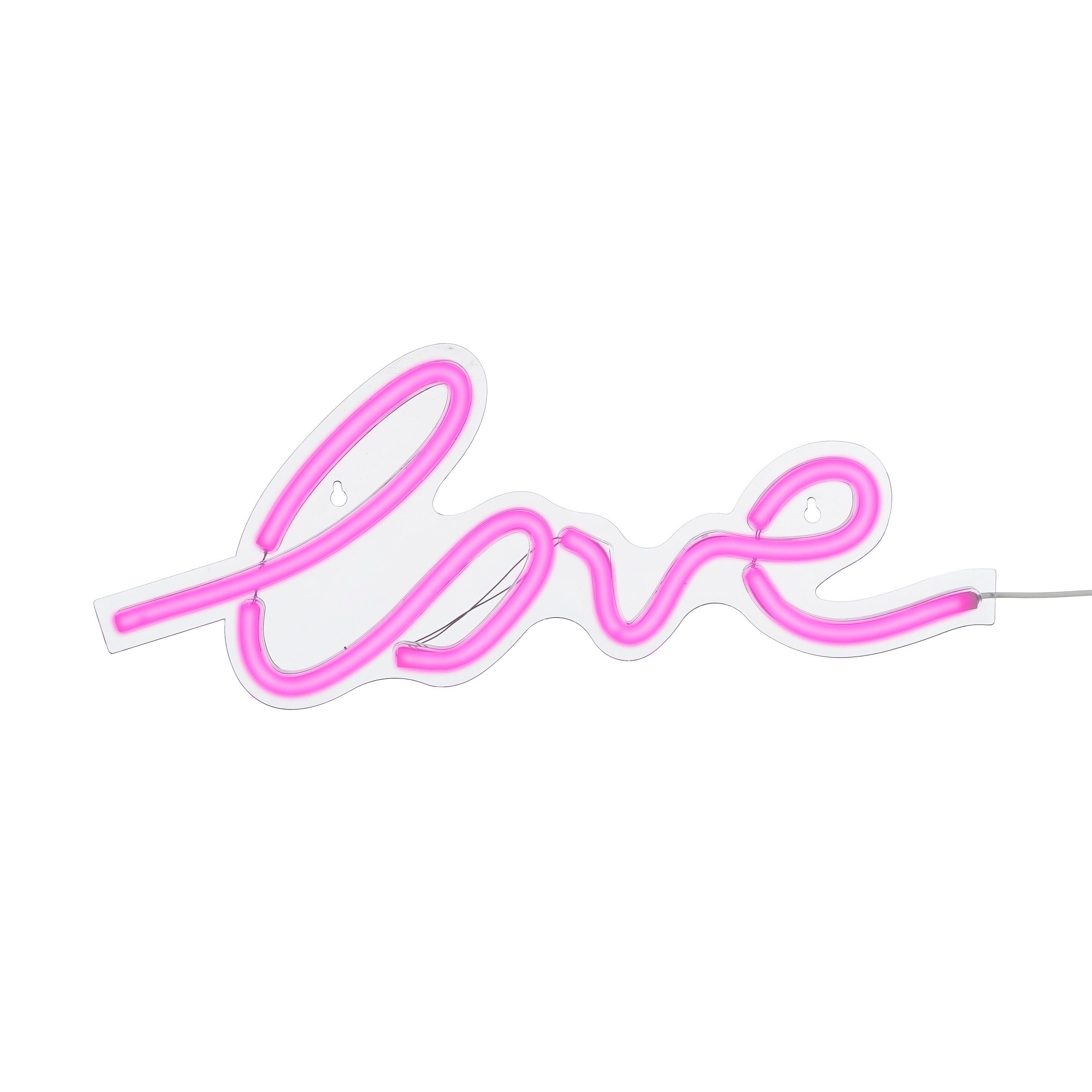 Luca Lighting LED Rückwandbeleuchtung Luca Lighting Neon light LOVE rosa IP20 adapter included und Timer - l