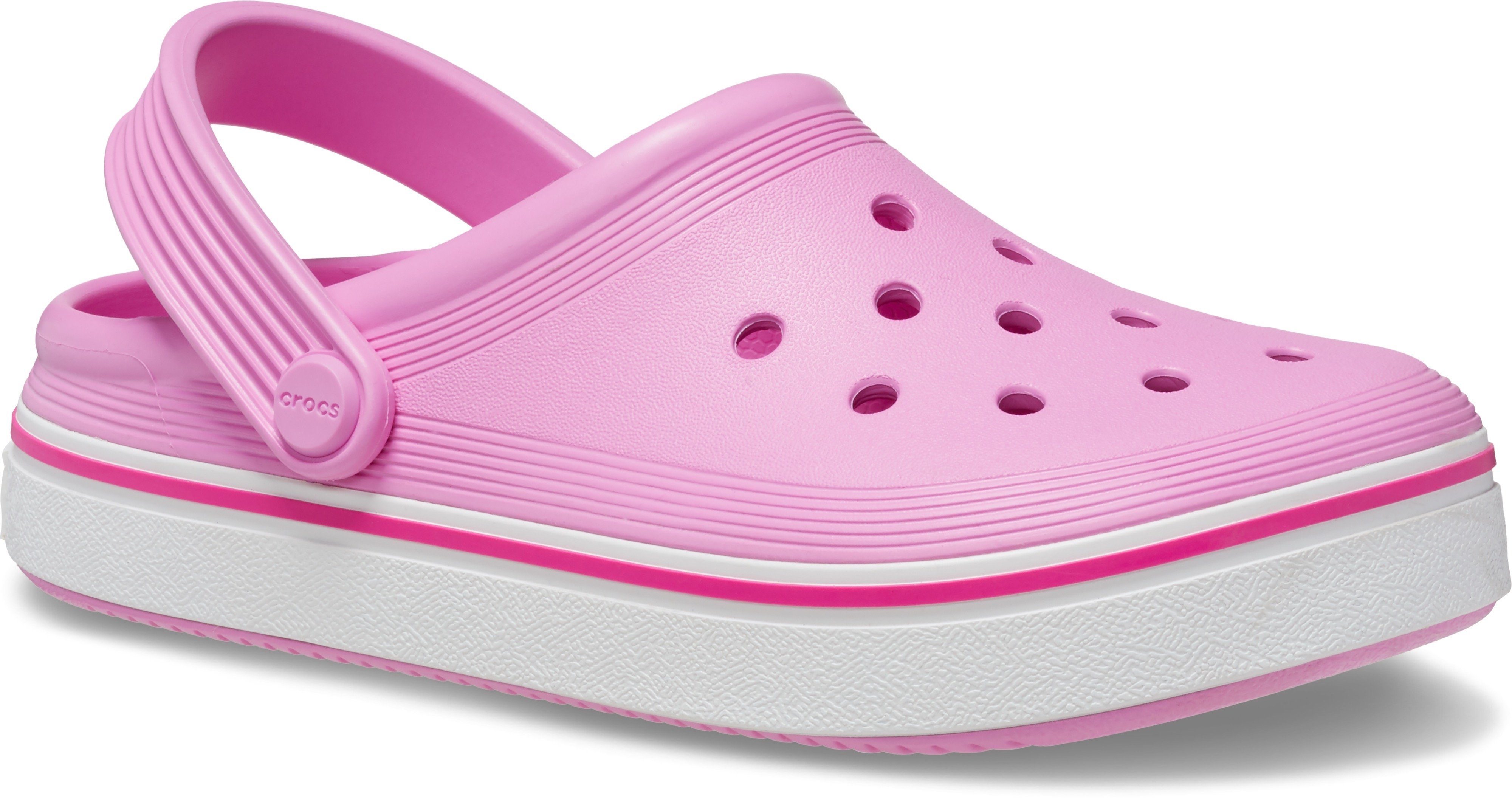 Crocs Crocband Clean Clog T Hausschuh mit geschütztem Zehenbereich pink | Hausschuhe