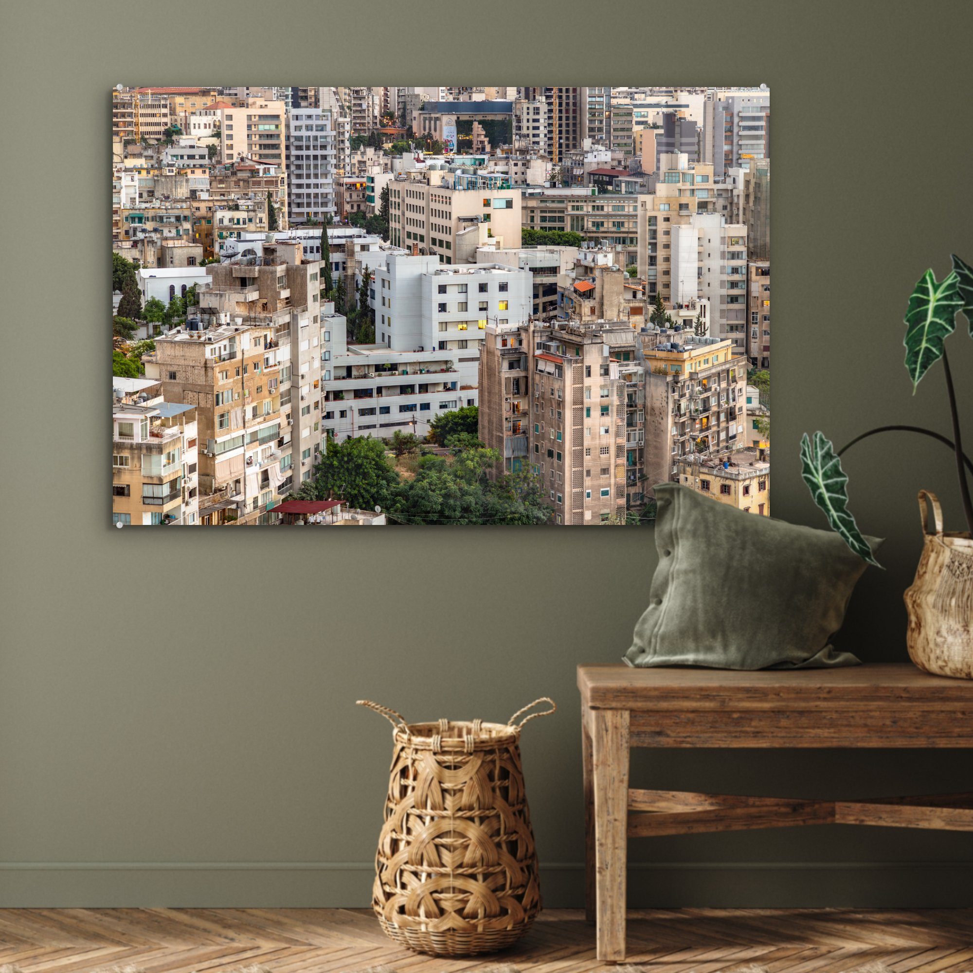 von einen Teil & Schlafzimmer Ein Acrylglasbilder auf Bild mit Acrylglasbild Beirut, MuchoWow St), Wohnzimmer (1 Blick