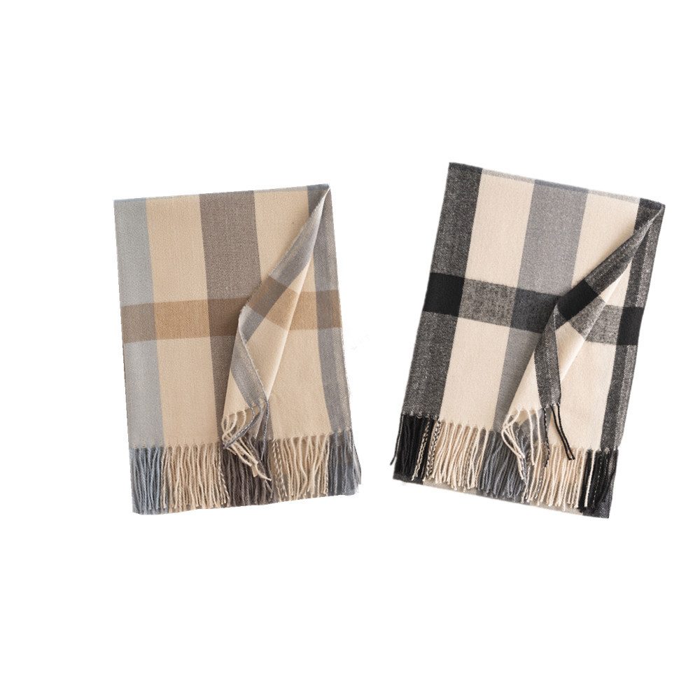 Modeschal 2 Stück Damen Schal,kuschelweich Karo, Winter Schal Poncho