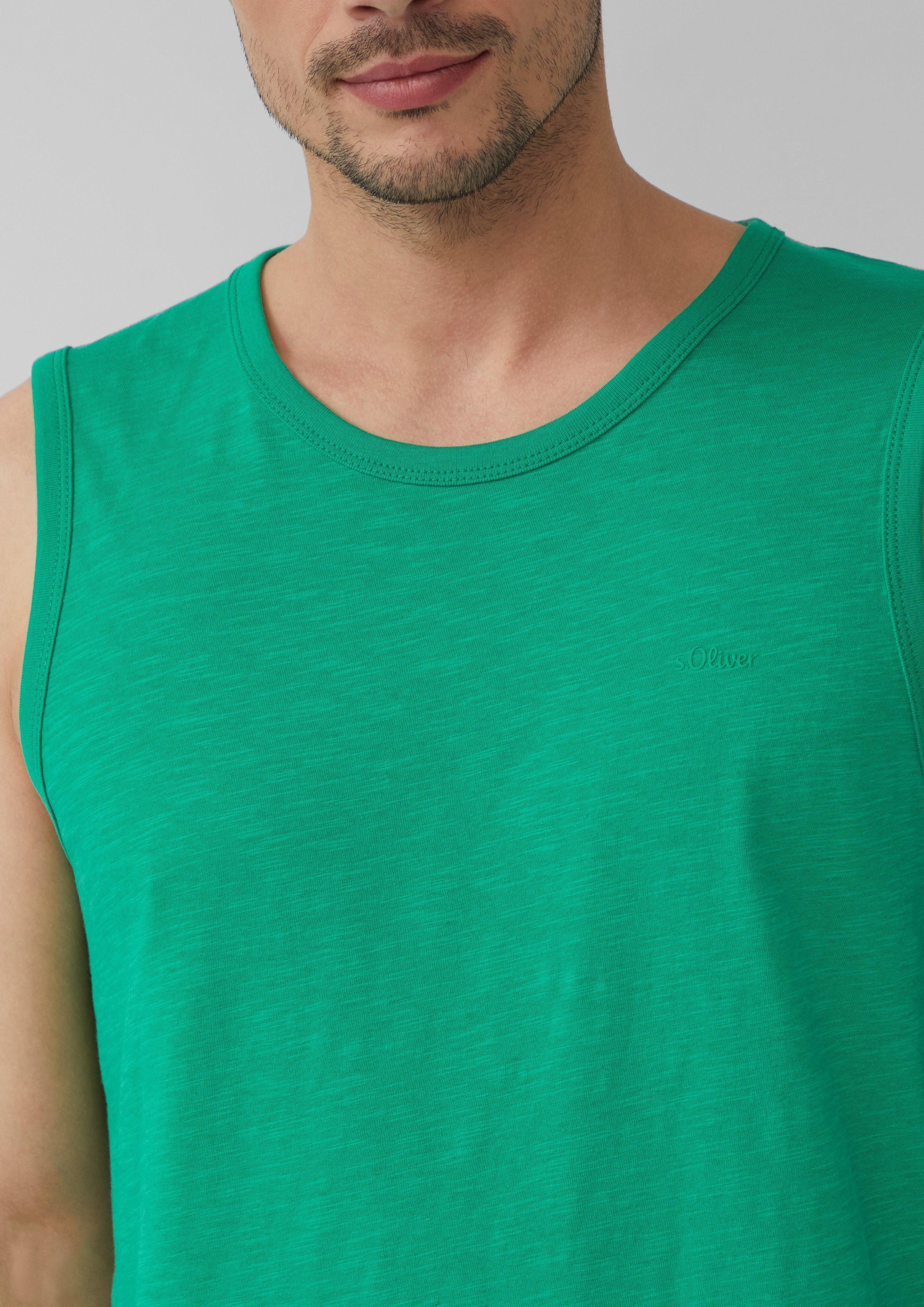 s.Oliver Shirttop Baumwoll-Tanktop mit Flammgarnstruktur günstig online kaufen