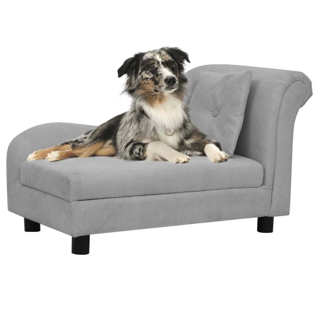 vidaXL Hundekorb NA Hundesofa Hundekörbchen Hundeplatz Hundebett mit Kissen Grau 83x44x