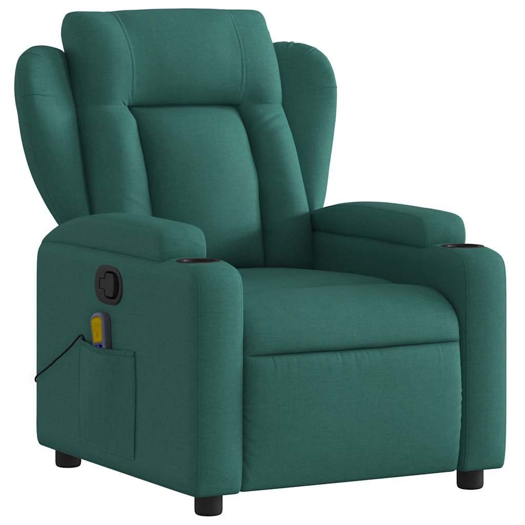 vidaXL Sessel Massage-Relaxsessel, dunkelgrüner Stoff (1-St) günstig online kaufen