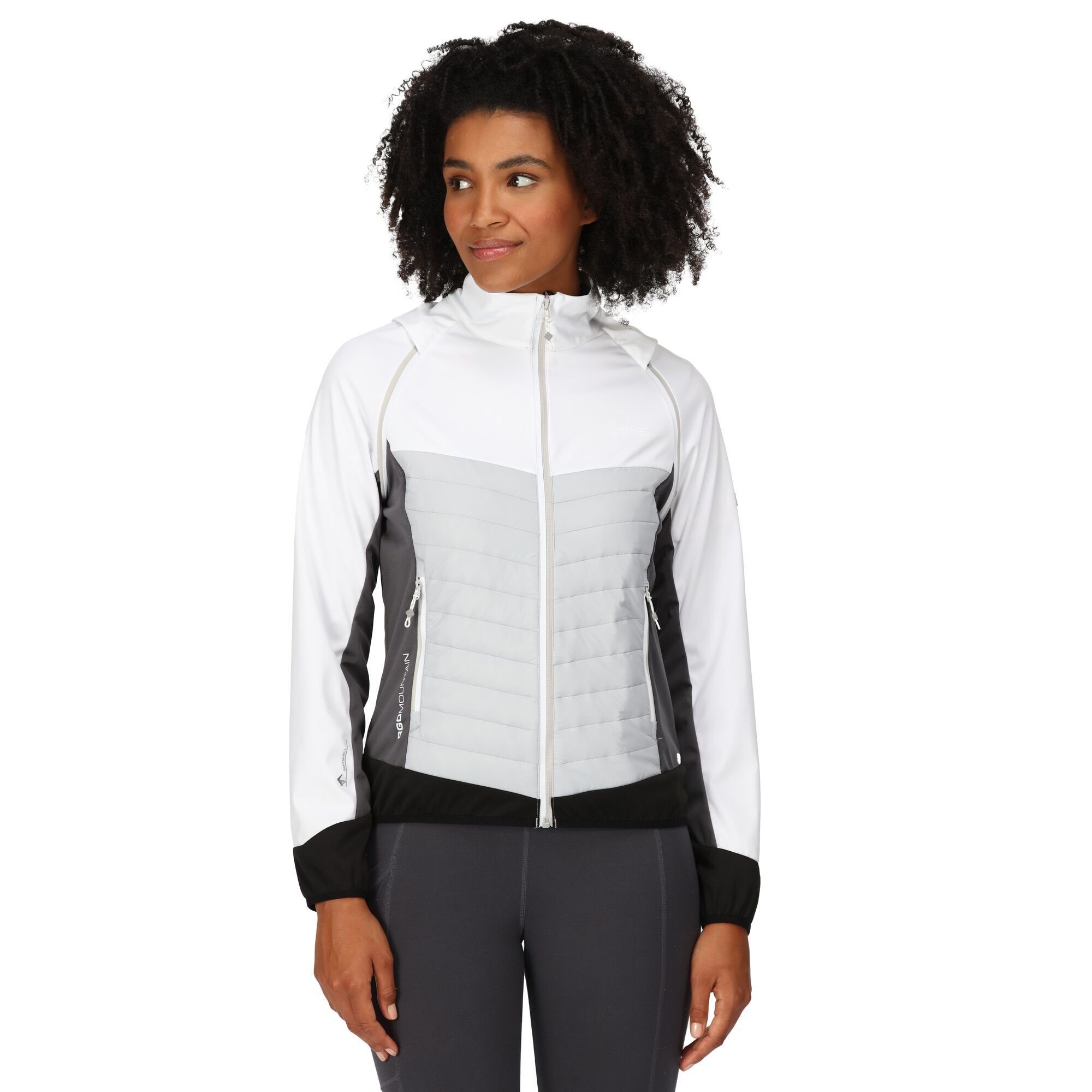 wasserabweisend White/Cybrsp Outdoorjacke abnehmbar, Damen, Steren wind- Ärmel und Regatta für