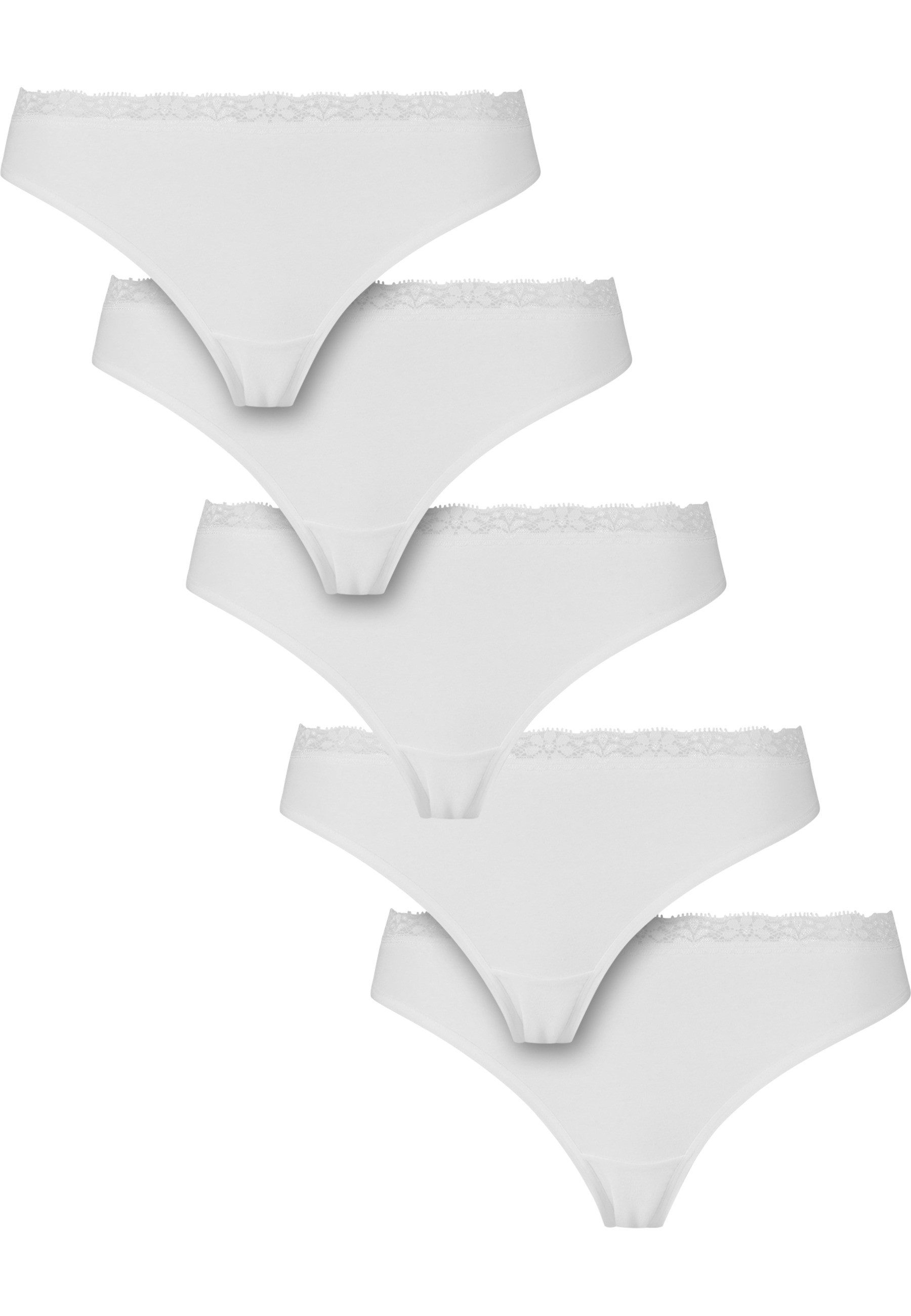 URBAN CLASSICS Panty Urban Classics Ladies Basic Cotton Tanga Lace 5-Pack