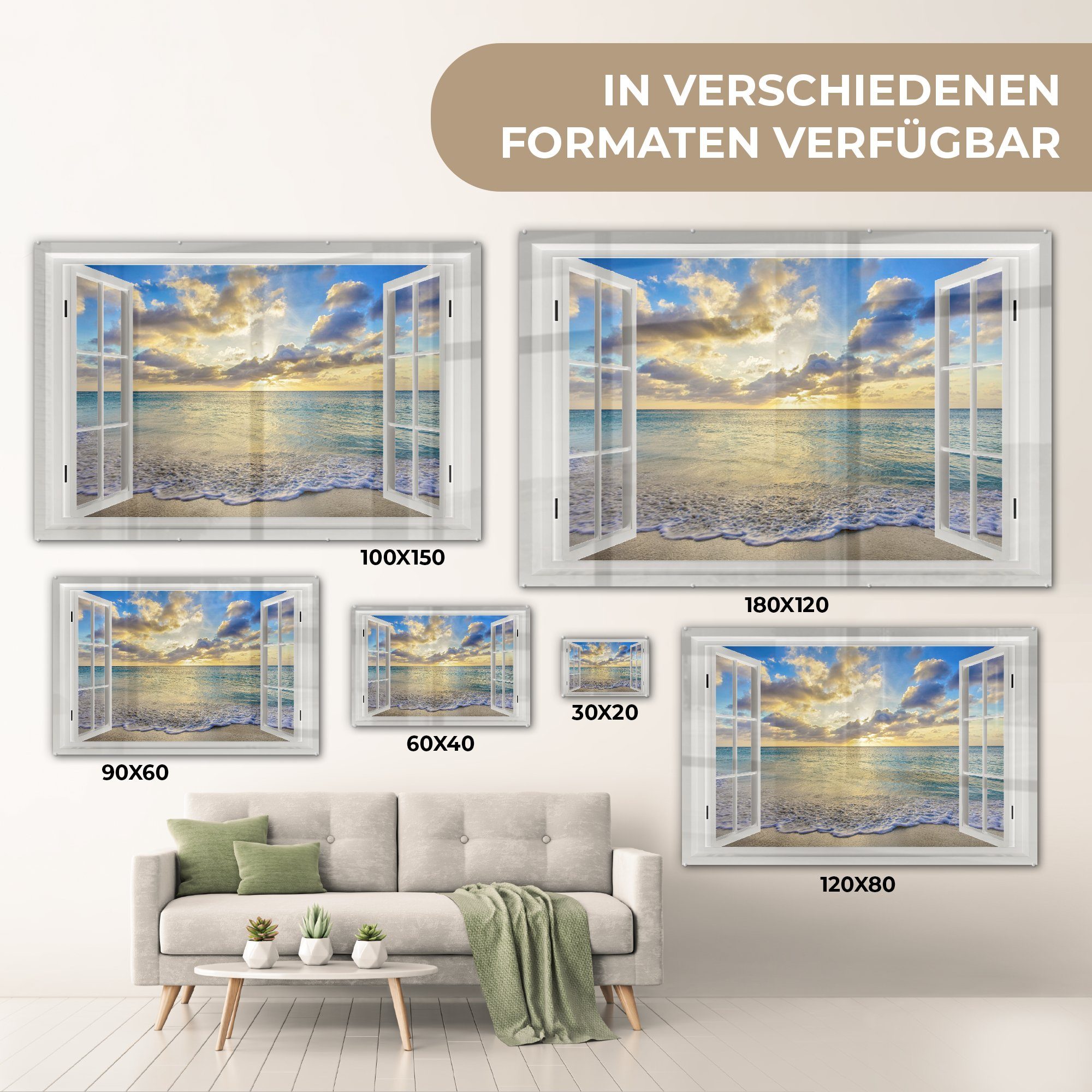 - St), - Wasser - - auf MuchoWow Bilder Wandbild auf Foto Wanddekoration Glas Aussicht Acrylglasbild - (1 Meer, Glas Glasbilder