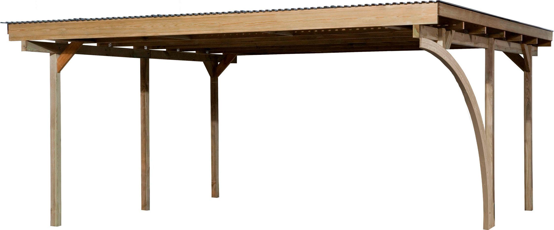 weka Doppelcarport 616 A, BxT: 500x500 cm, 217 cm Einfahrtshöhe, mit Rundbogen wahlweise links- oder rechts montierbar