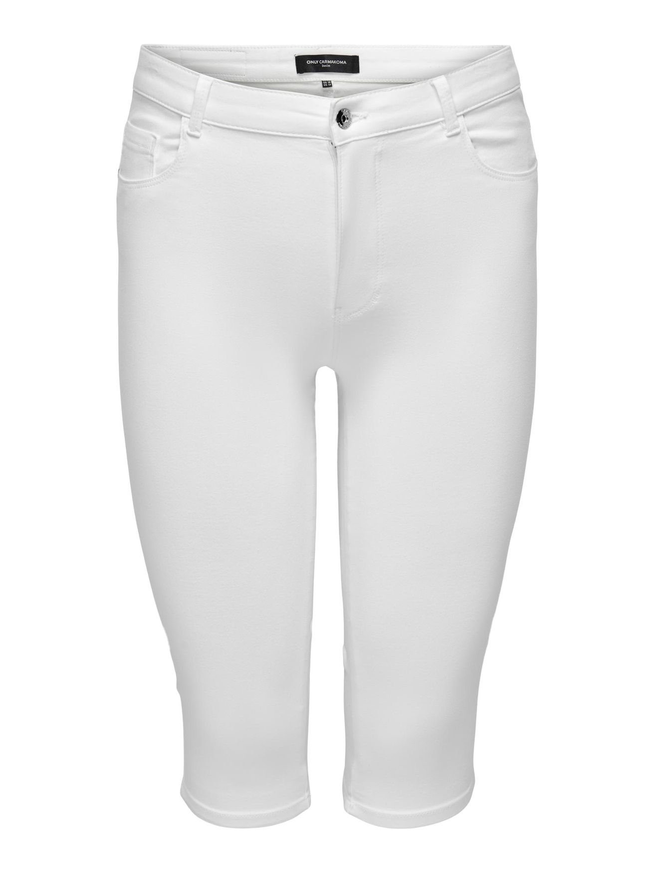 ONLY CARMAKOMA Caprihose Capri Jeans 4899 in Stretch Weiß CARAUGUSTA Hose Denim Shorts 3/4