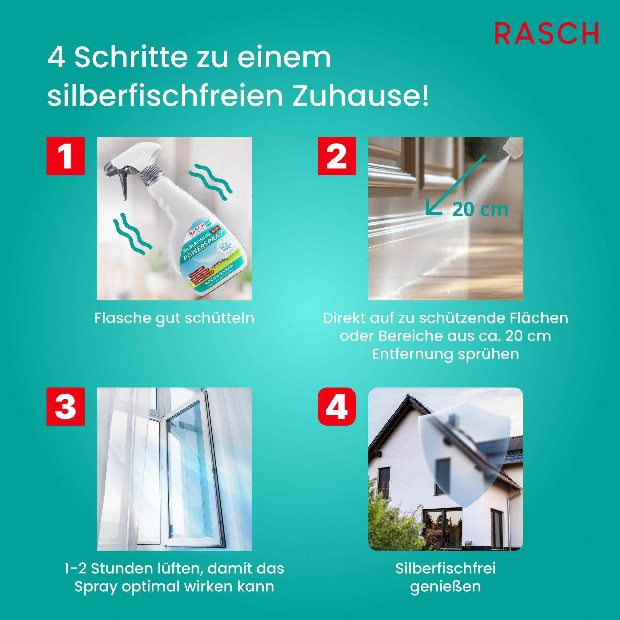Rasch Insektenspray Rasch Home Defender - Silberfische Stop Power Spray - 500 ml, 500 ml, 1-St., 500 ml – Bild 4 von 5