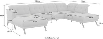 sit&more Wohnlandschaft Scandia U-Form, Wahlweise mit Kopfteilverstellung und Armteilfunktion