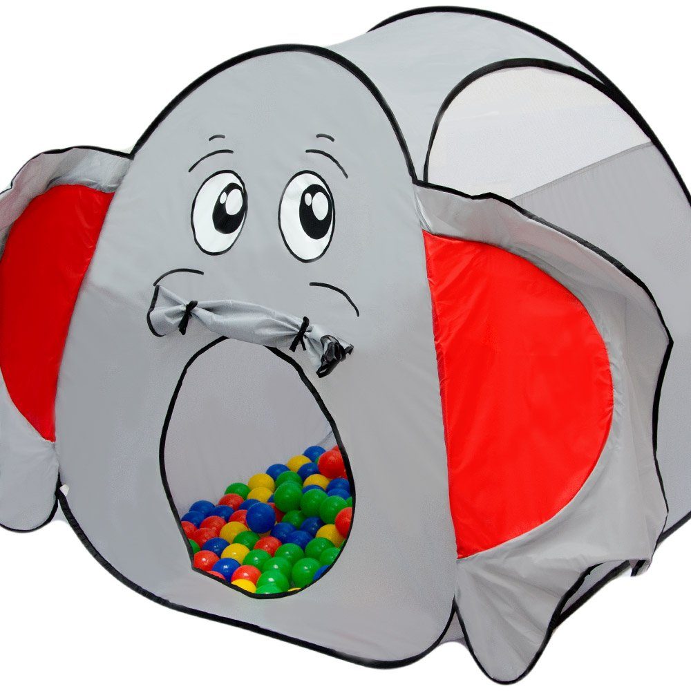 LittleTom Spielzelt mit 200 Bällen - Pop Up Kinderspielzelt - Bällebad Zelt Indoor Outdoor Faltbares Garten Kinderzelt mit Bällebadbällen - Ballzelt mit Tasche