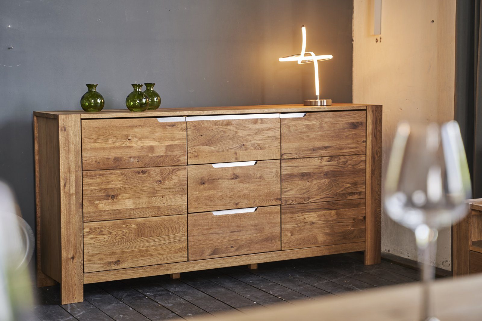 KAWOLA Kommode »LIAN«, Sideboard groß 2 Türen 3 Schubladen Eiche online