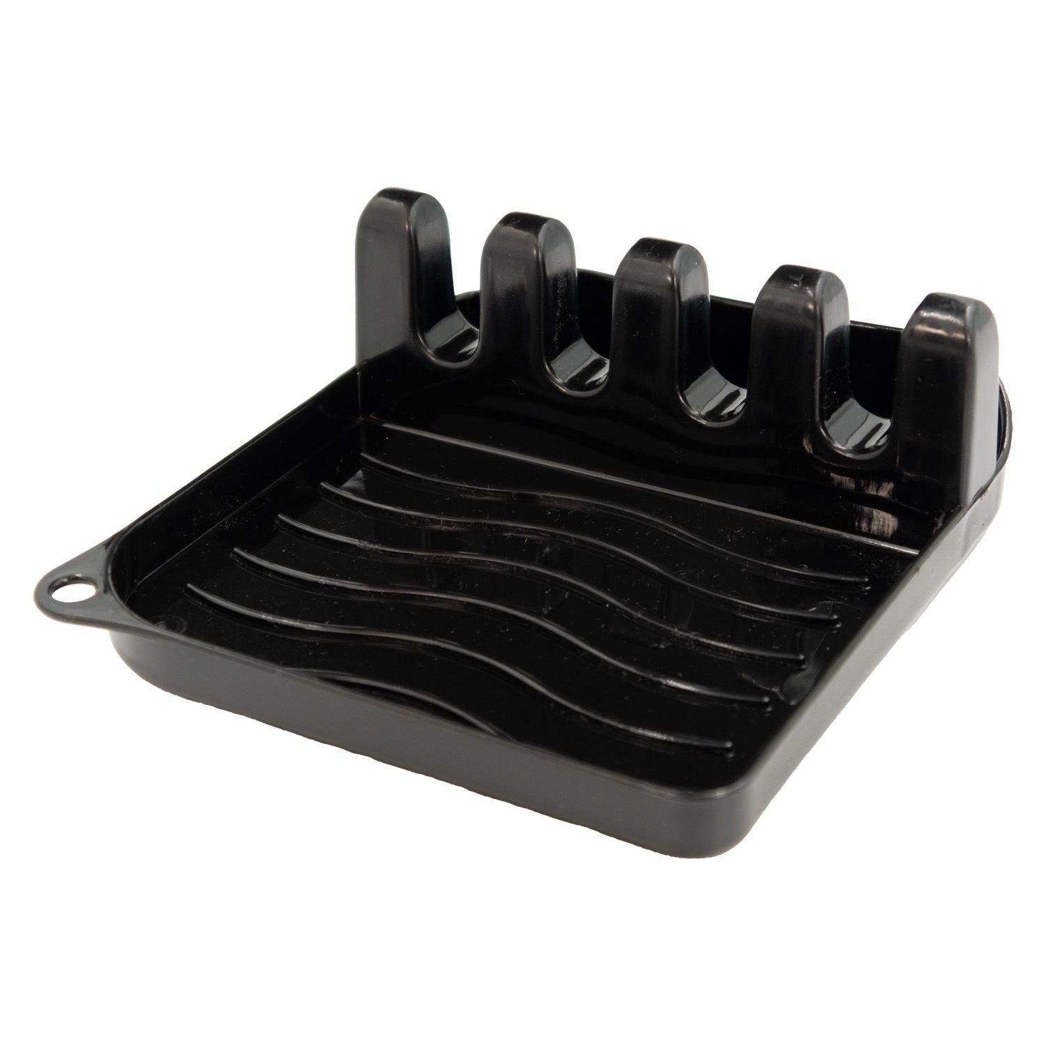 Intirilife Kochlöffelhalter, Kochlöffelablage in Schwarz - 14 x 12.5 x 4.8 cm